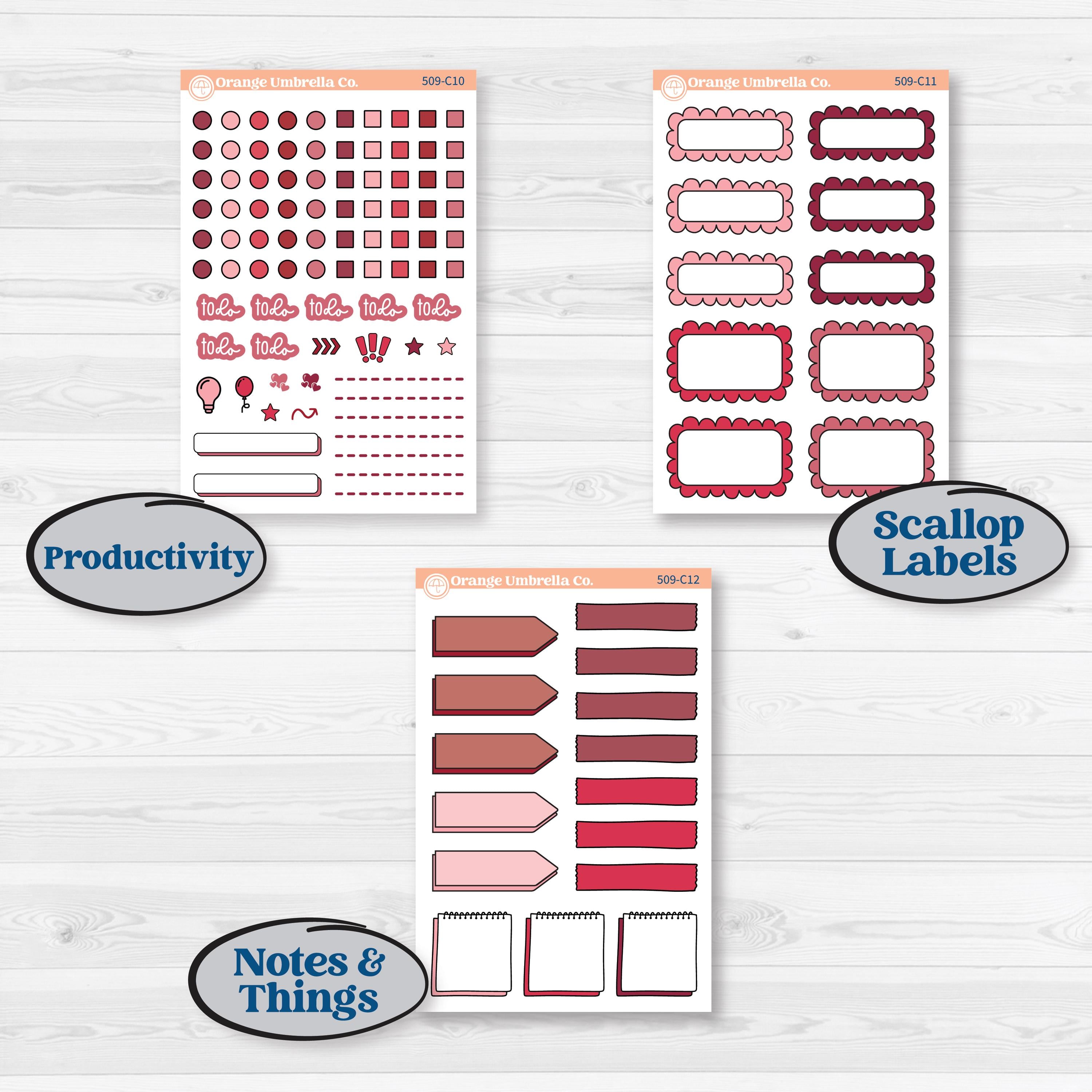 Valentine Book Kit | Weekly Add-On Labels Planner Kit Stickers | Romance | KIT-509-C