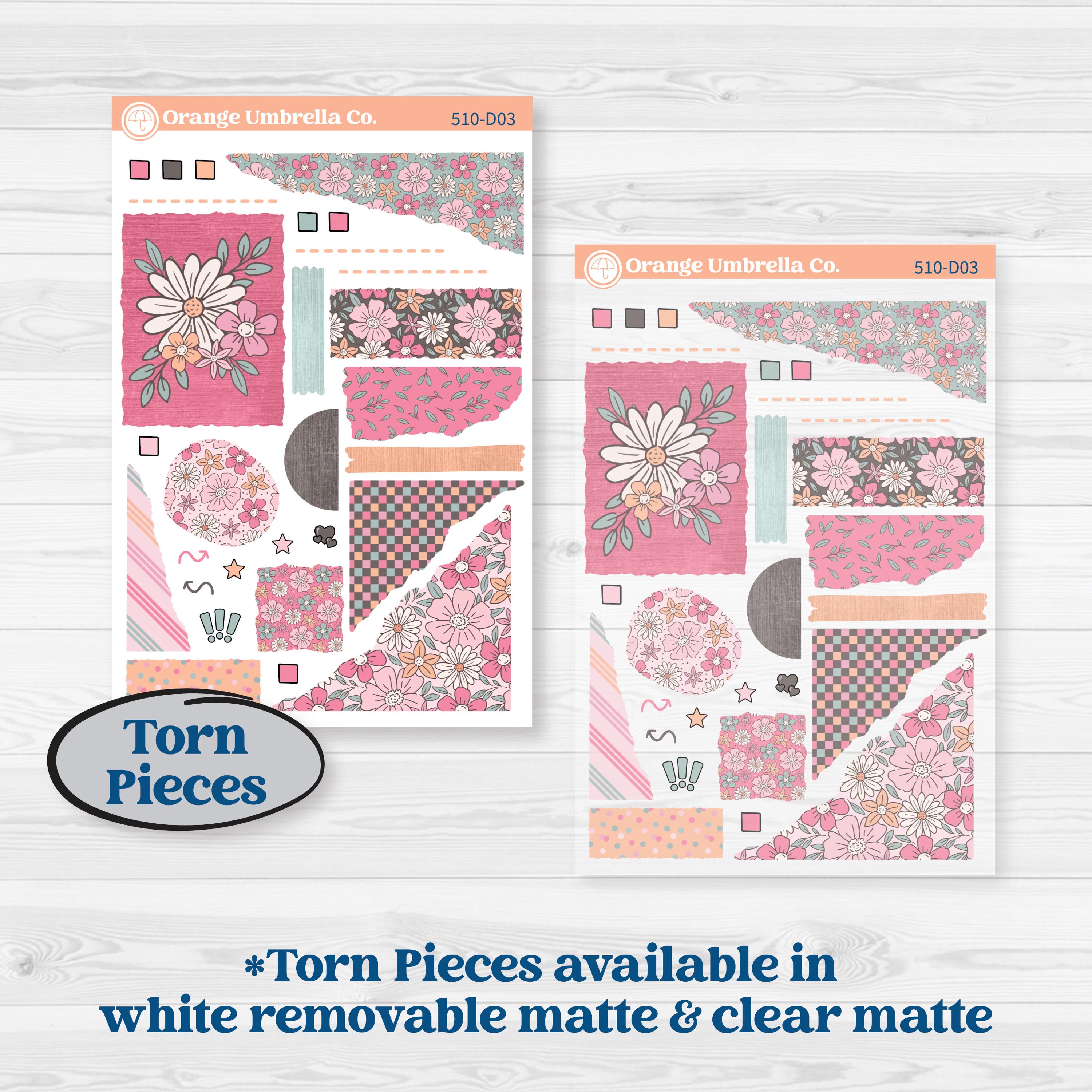 Soft Pink Florals | Journaling or Scrapbooking Kit | Creative Junk Journal Planner Stickers | I Pick You | KIT-510-D