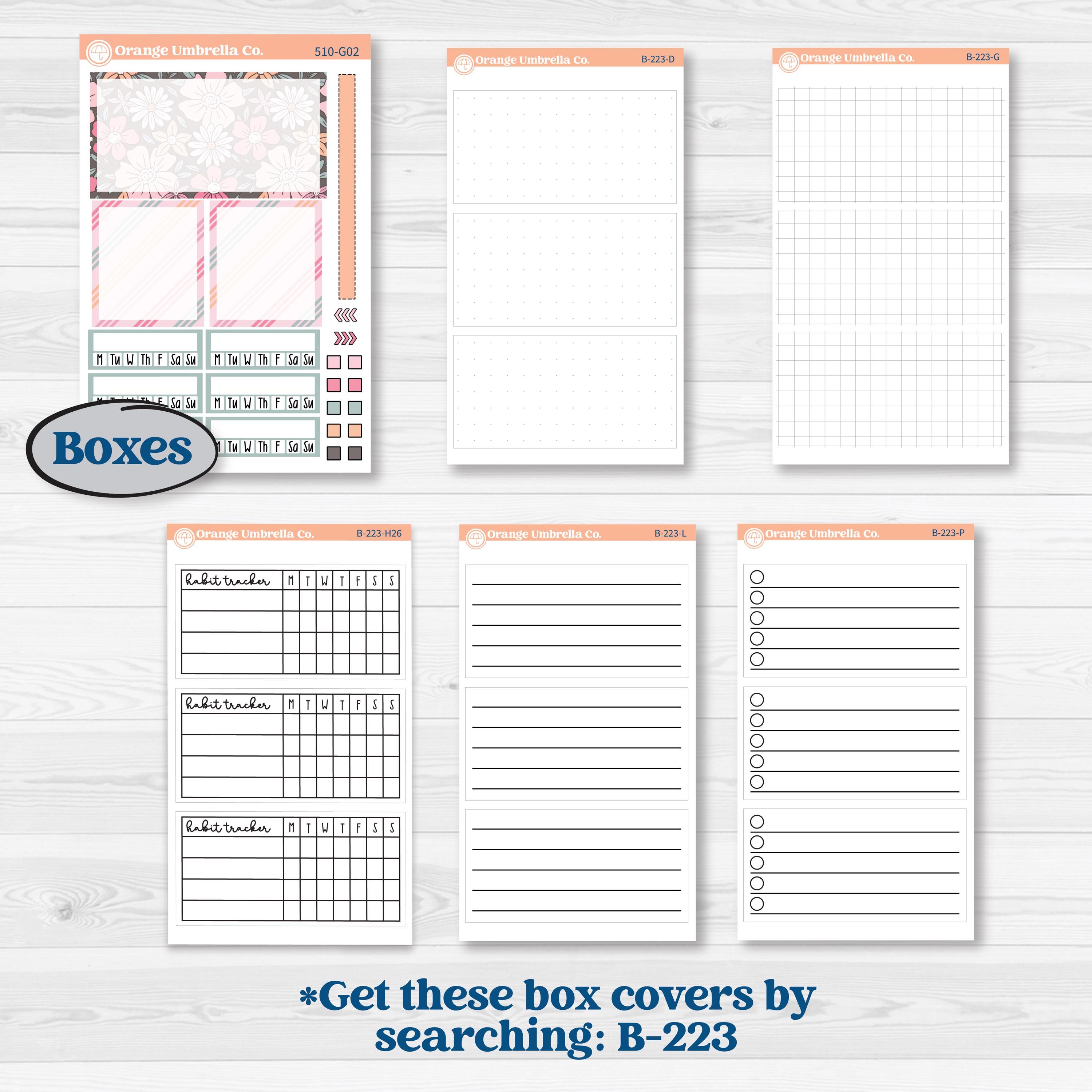Soft Pink Florals | Erin Condren Weekly Dashboard Planner Kit Stickers | I Pick You | KIT-510-G