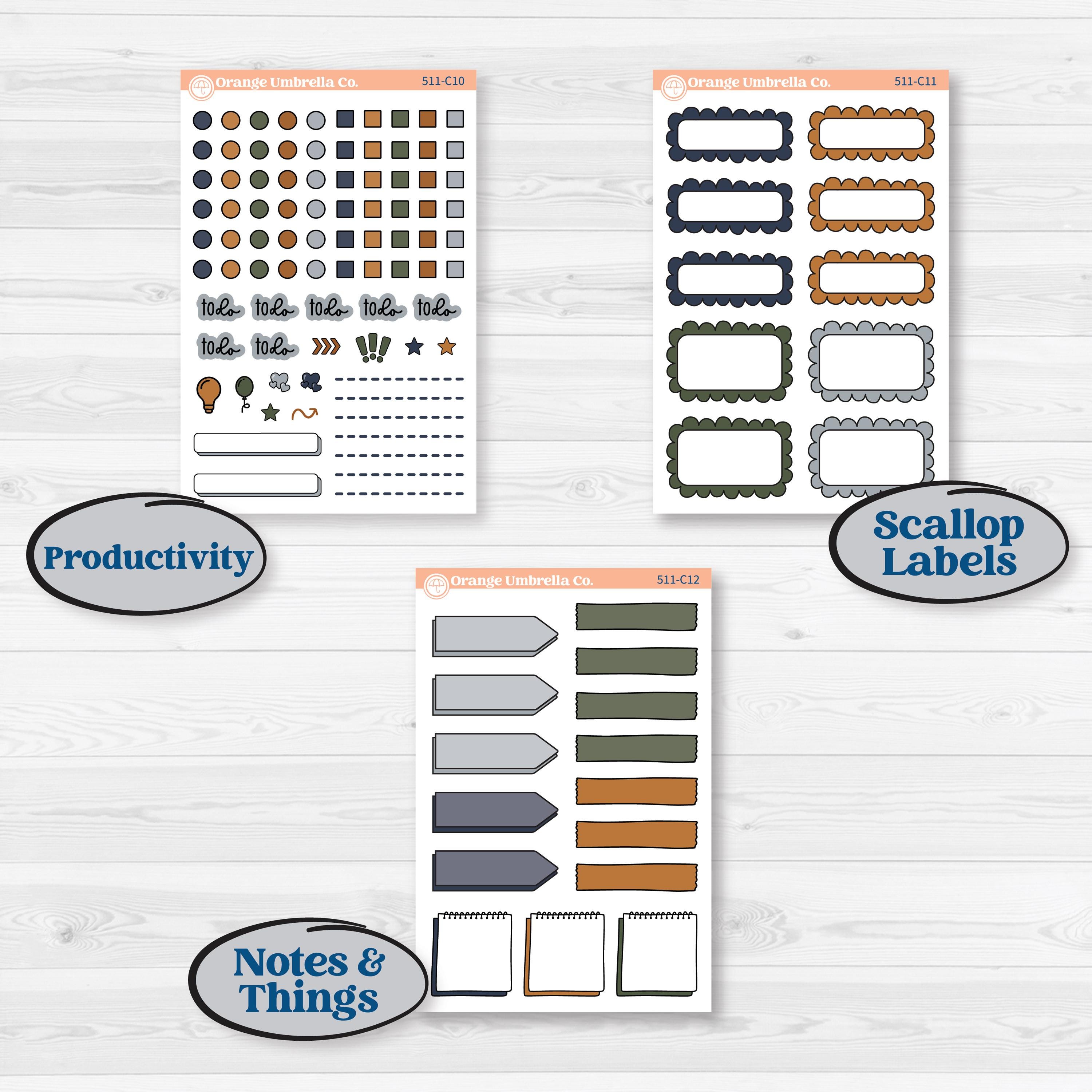 Woodland Birthday Celebration Stickers | Weekly Add-On Labels Planner Kit Stickers | Confetti | KIT-511-C