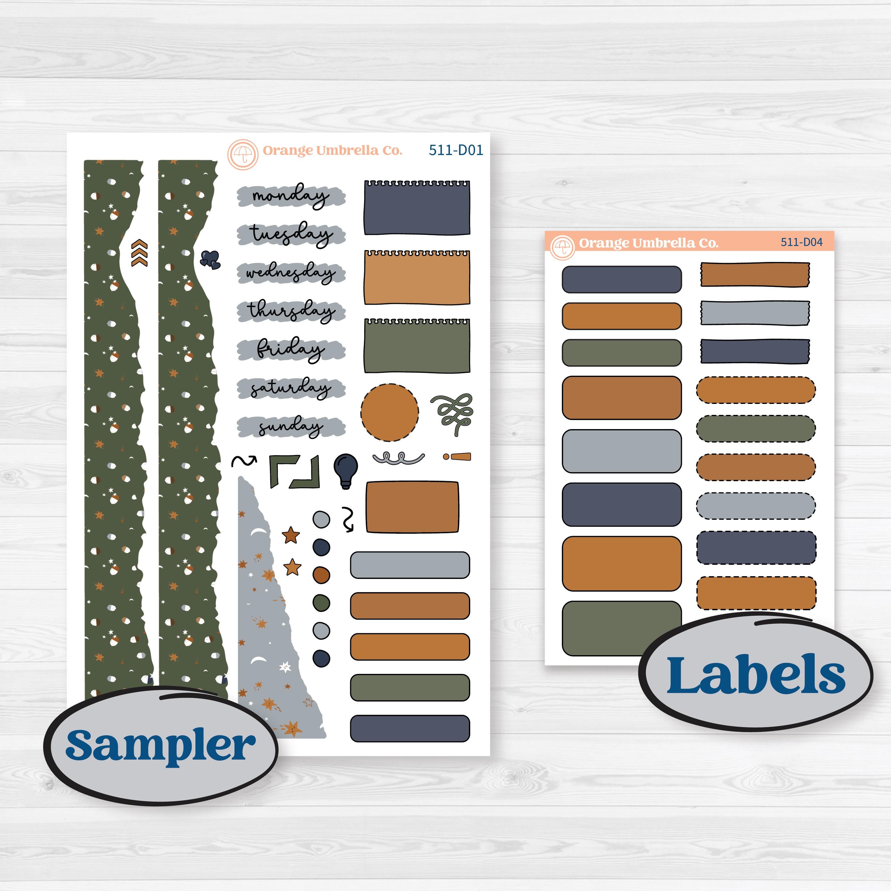 Woodland Birthday Celebration Stickers | Journaling or Scrapbooking Kit | Creative Junk Journal Planner Stickers | Confetti | KIT-511-D