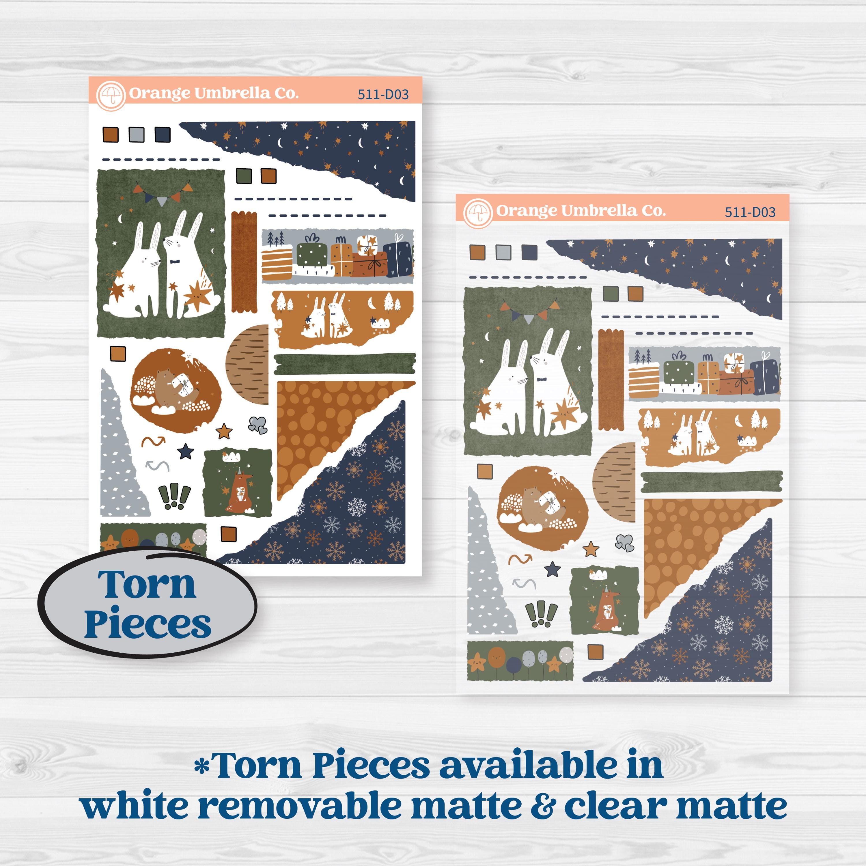 Woodland Birthday Celebration Stickers | Journaling or Scrapbooking Kit | Creative Junk Journal Planner Stickers | Confetti | KIT-511-D