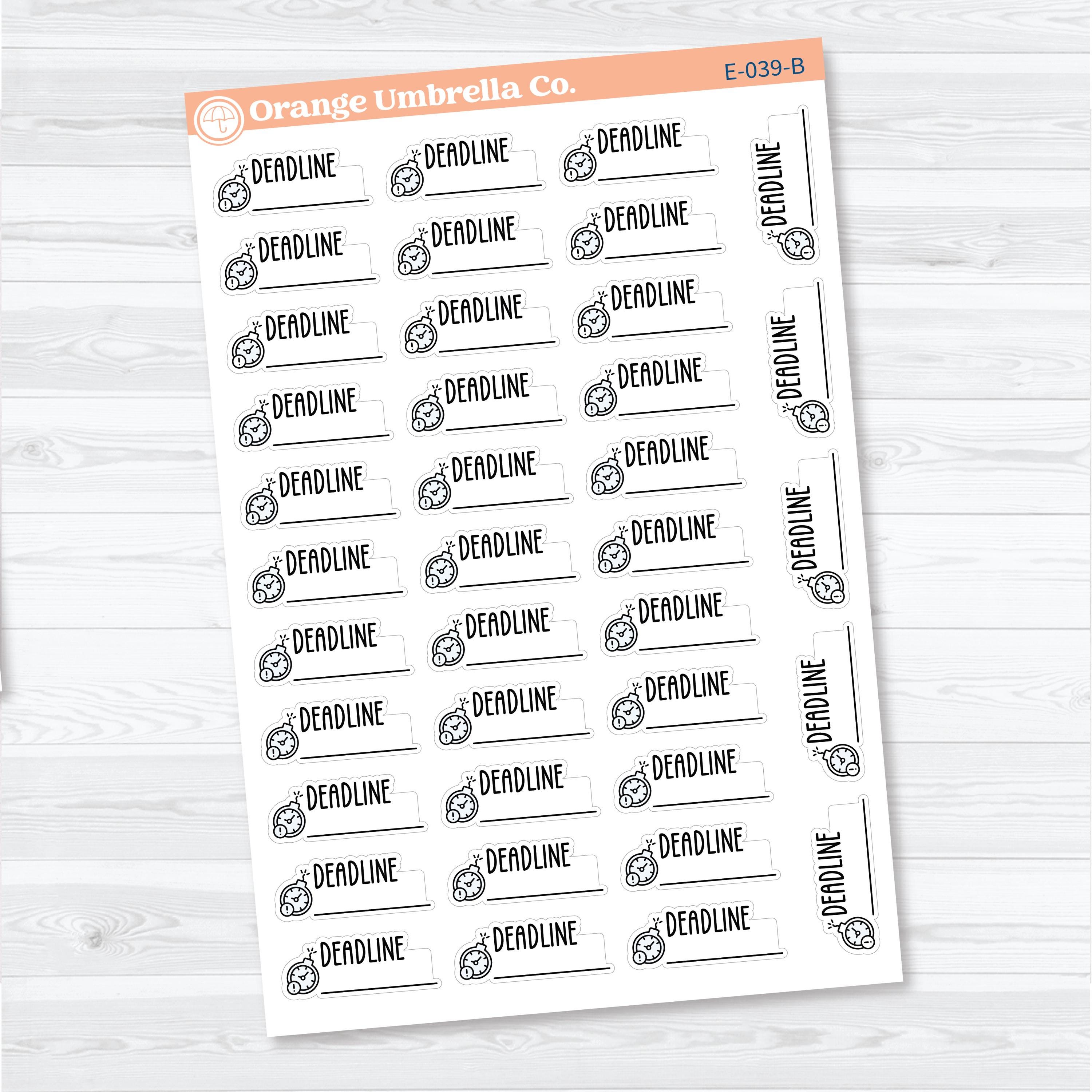 Deadline Event Labels | Planner Stickers | E-039
