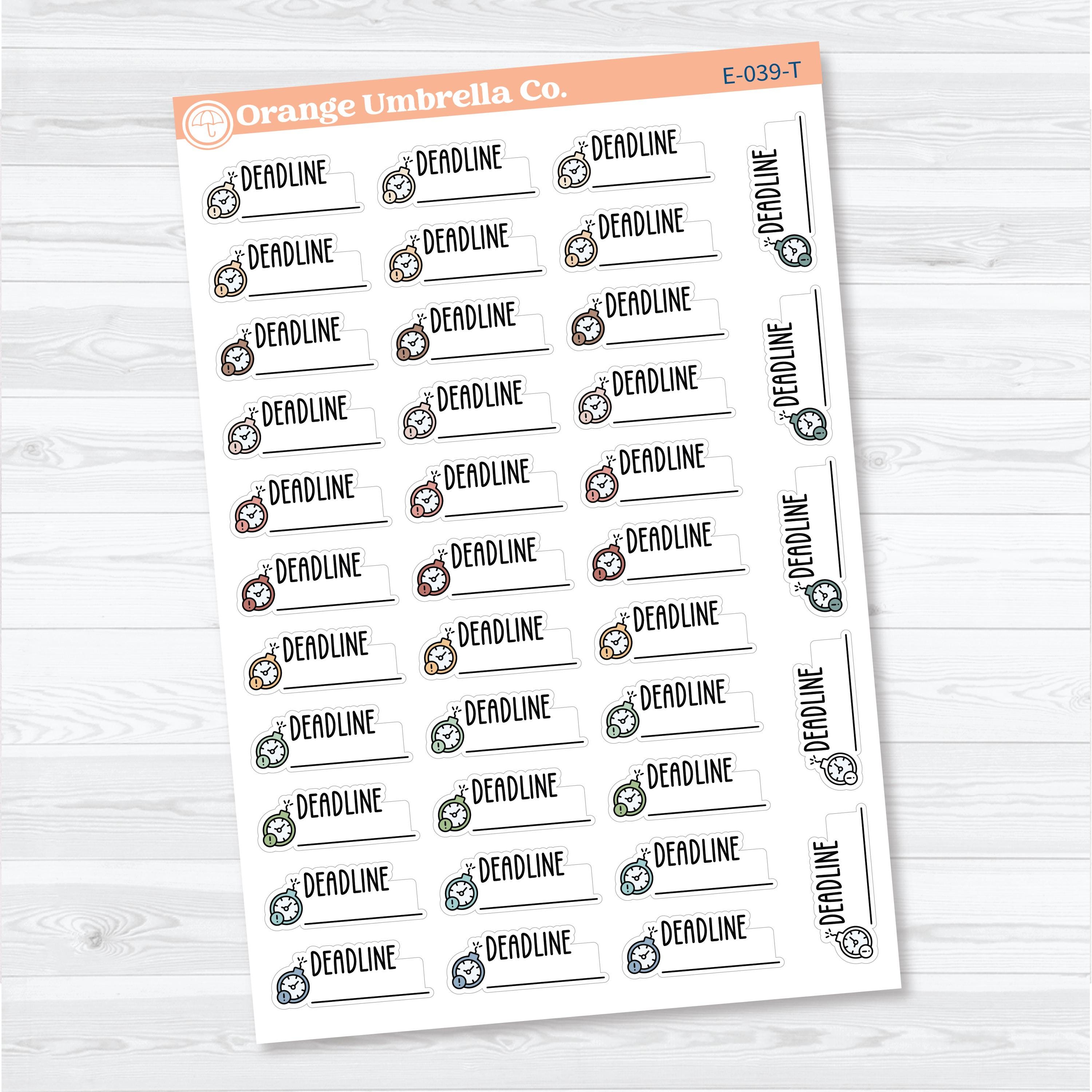 Deadline Event Labels | Planner Stickers | E-039