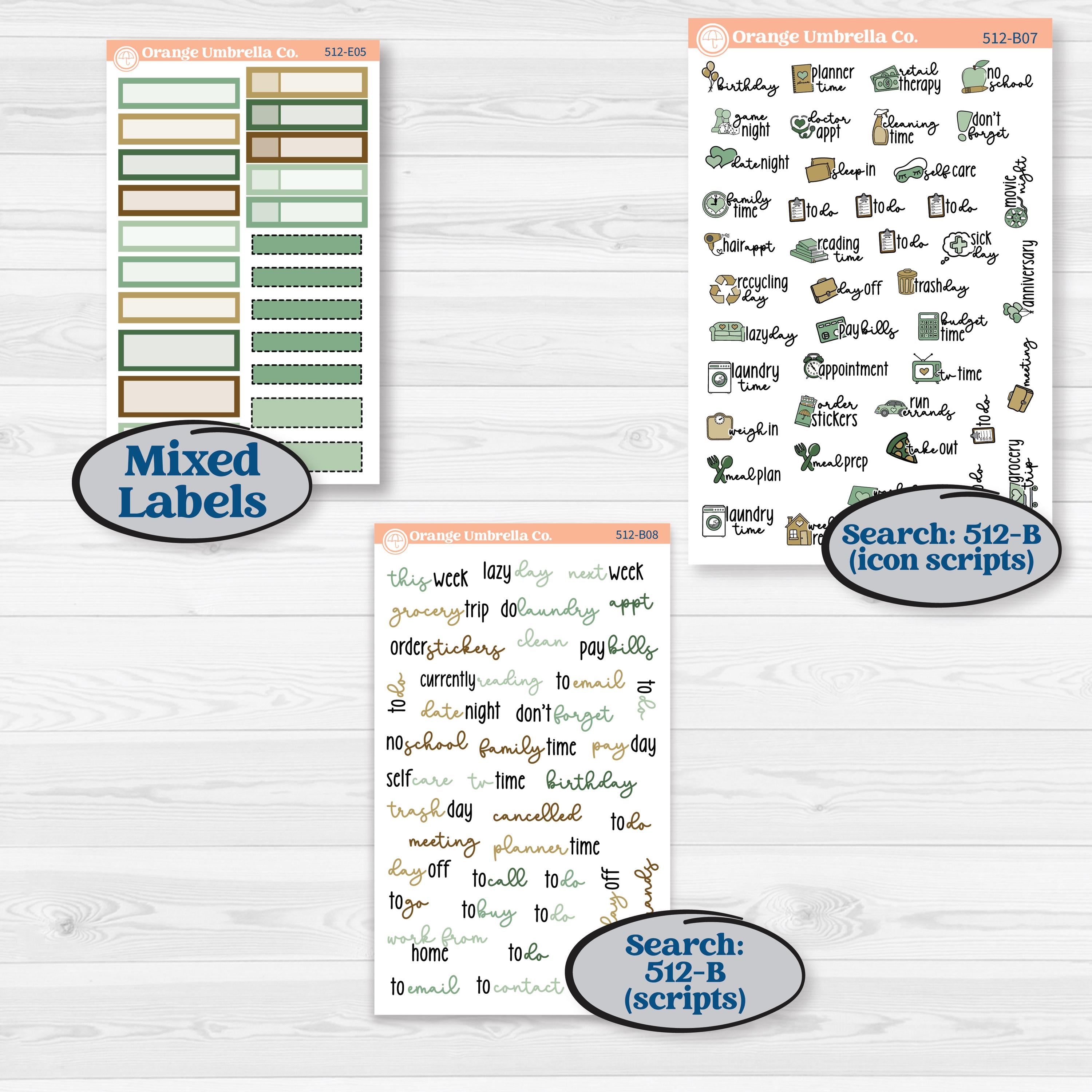 St. Patrick’s Day | Hobonichi Cousin Weekly & Daily Planner Kit Stickers | Emerald Isle | KIT-512-E