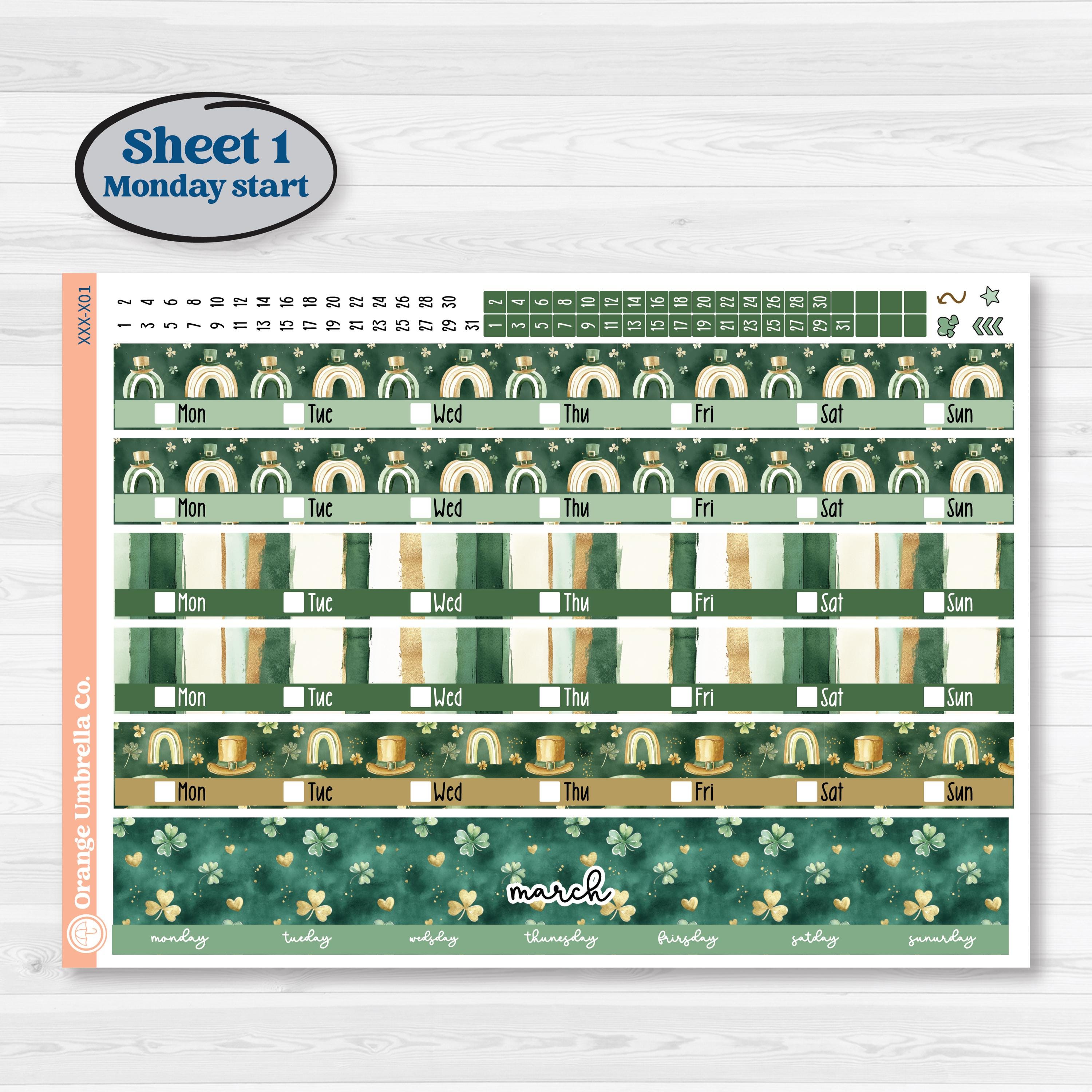 St. Patrick’s Day | Laurel Denise Jo Large Planner Kit Stickers | Emerald Isle | KIT-512-X