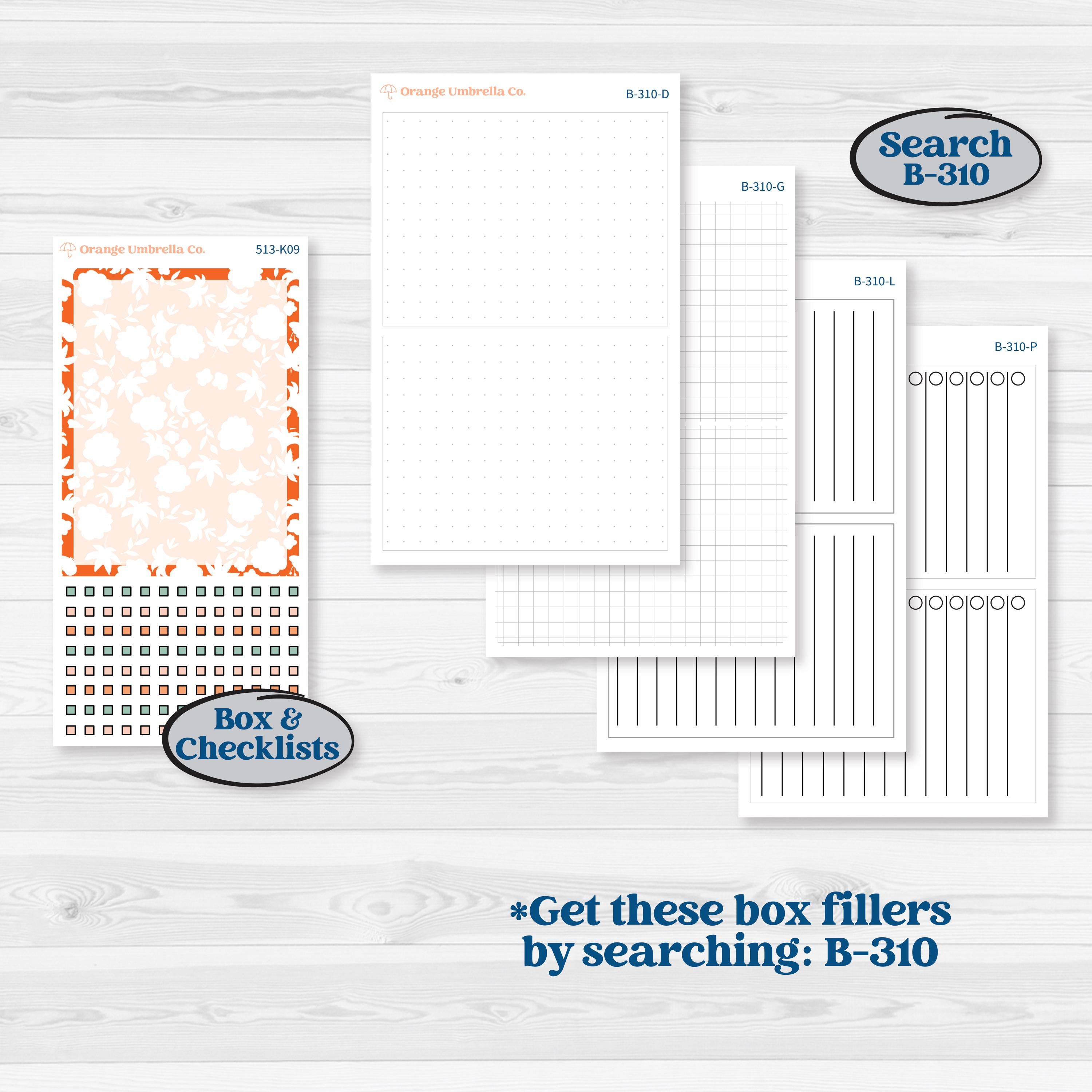 Playful March Florals | 7x9 Erin Condren Daily Duo Planner Kit Stickers | Millie | KIT-513-K