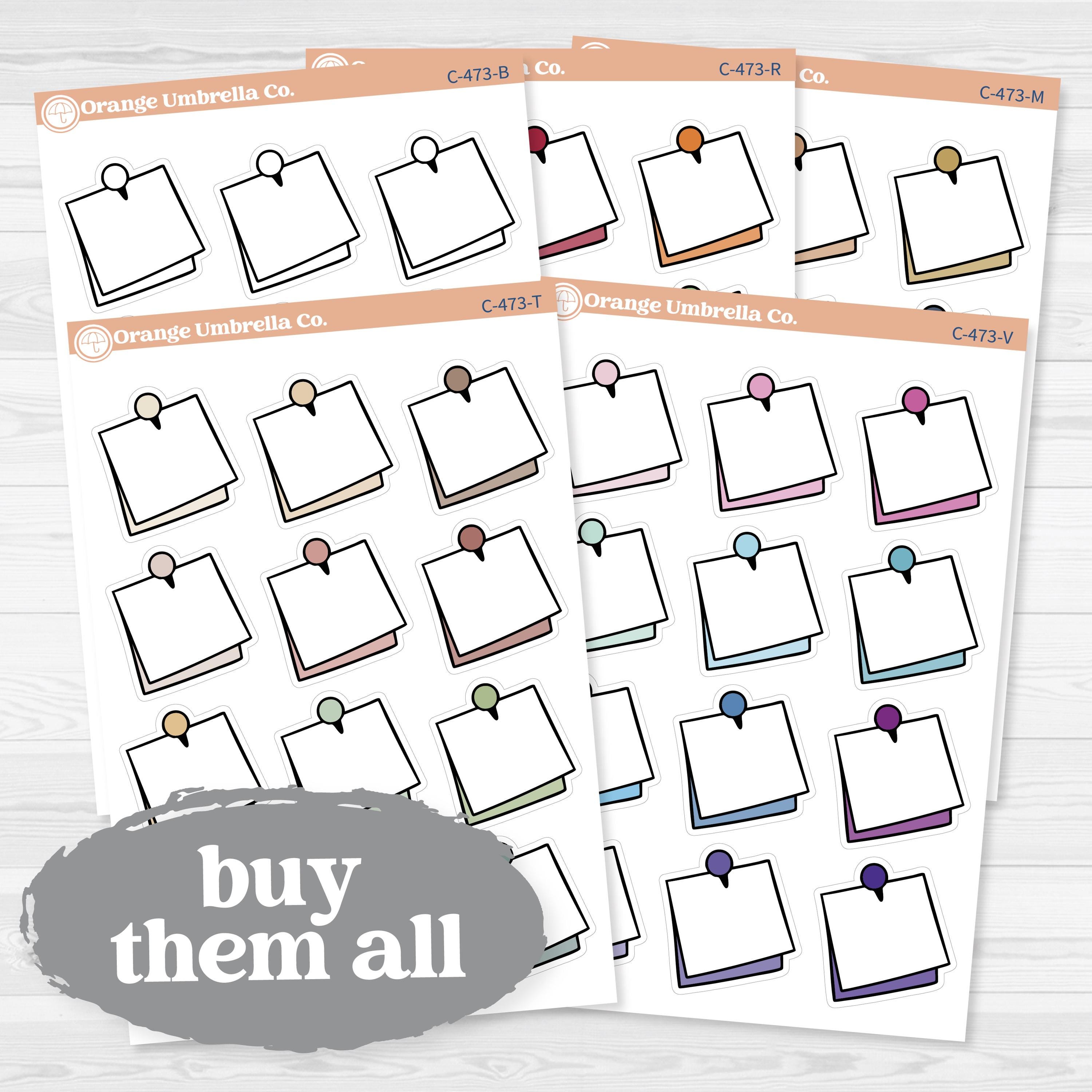 Large Push Pin Doodle Labels | Planner Stickers | C-473