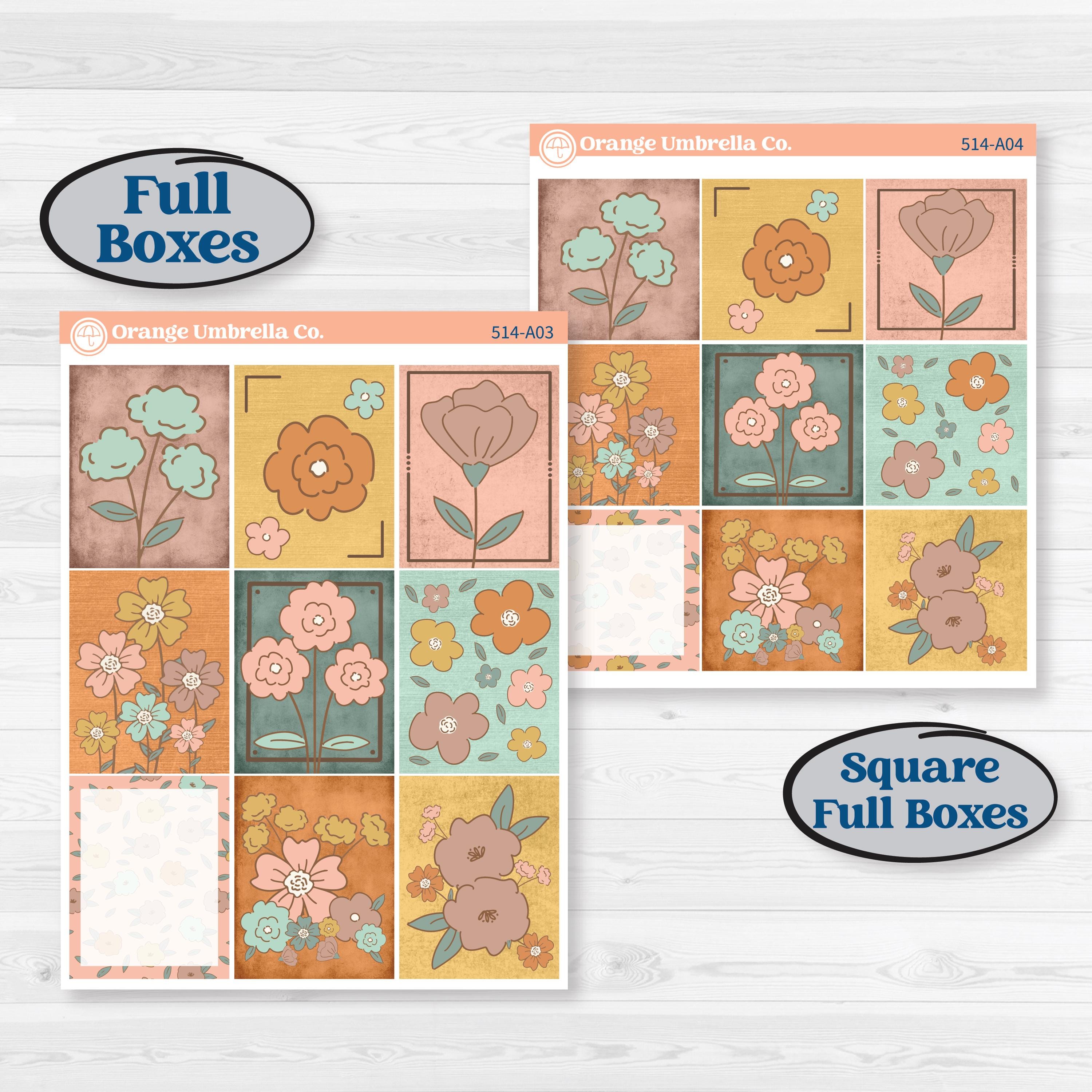 Early Spring Florals | Weekly Sticker Kit for Vertical Planners like Erin Condren | Grow | KIT-514-A