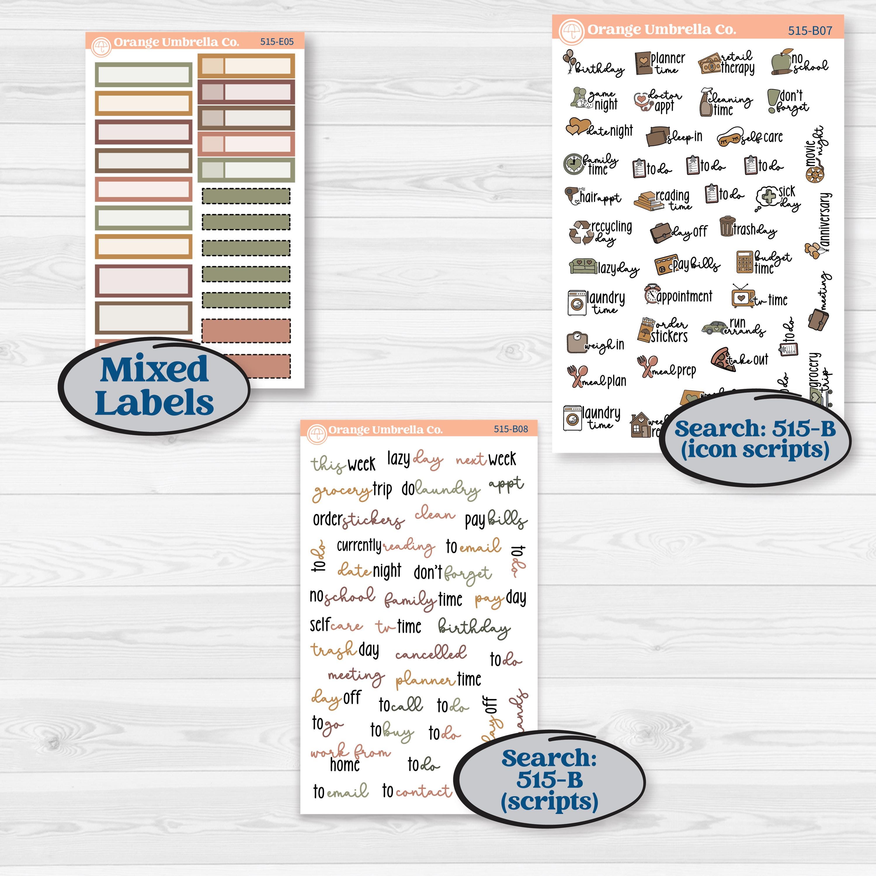 Houseplants & Plants Kit | Hobonichi Cousin Weekly Daily Planner Kit Stickers | Aloe There | KIT-515-E