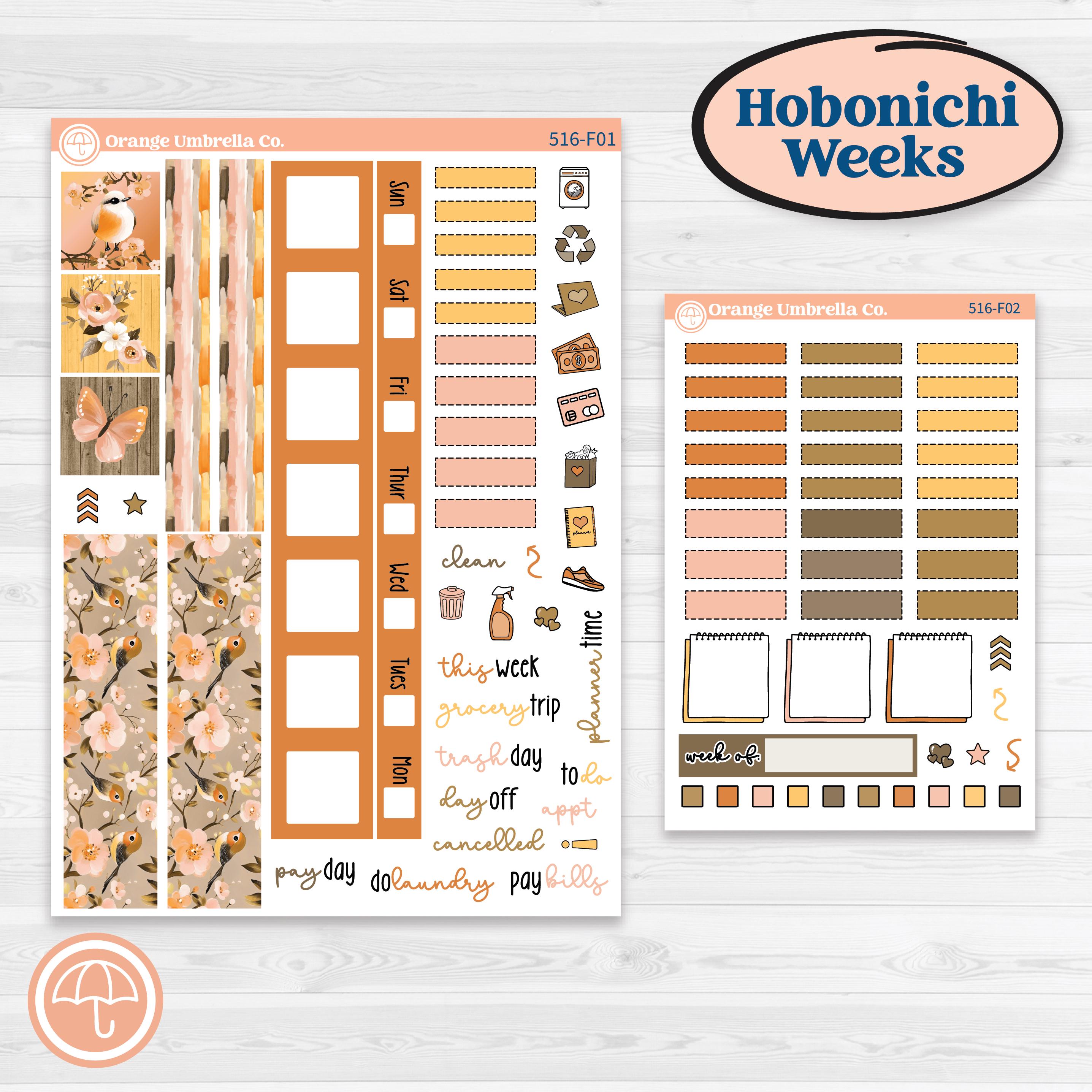 Spring Birds | Hobonichi Weeks Weekly Planner Kit Stickers | Nectar | KIT-516-F