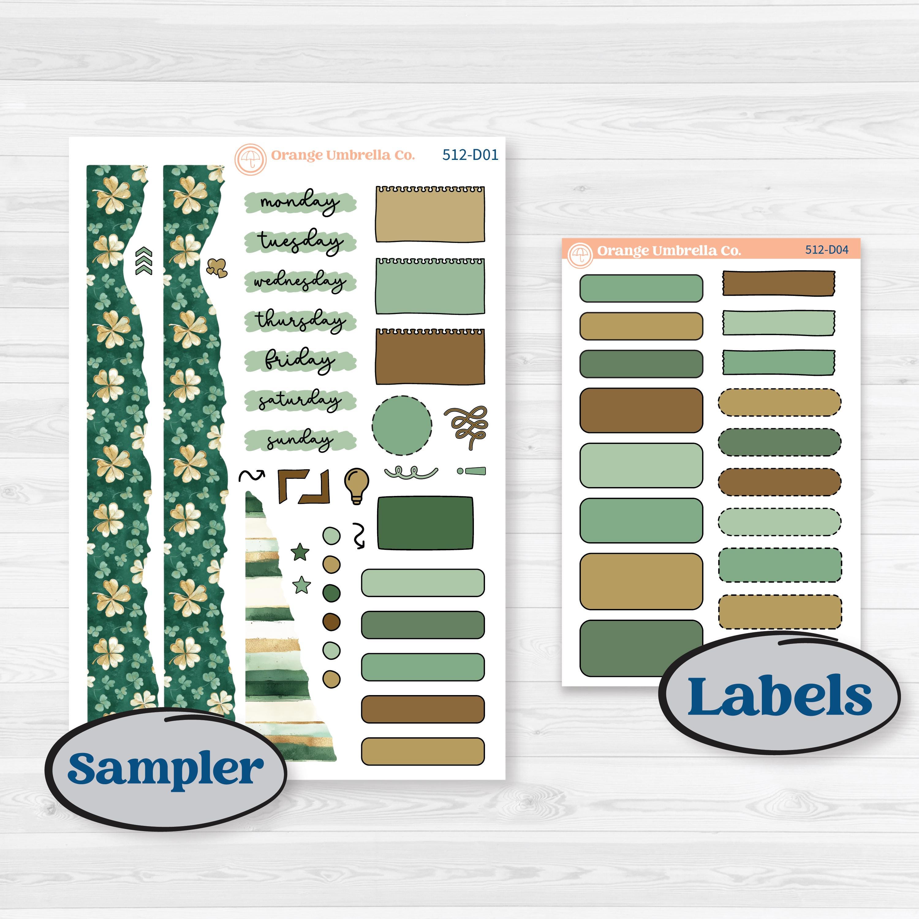 St. Patrick’s Day | Journaling or Scrapbooking Kit | Creative Junk Journal Planner Stickers | Emerald Isle | KIT-512-D
