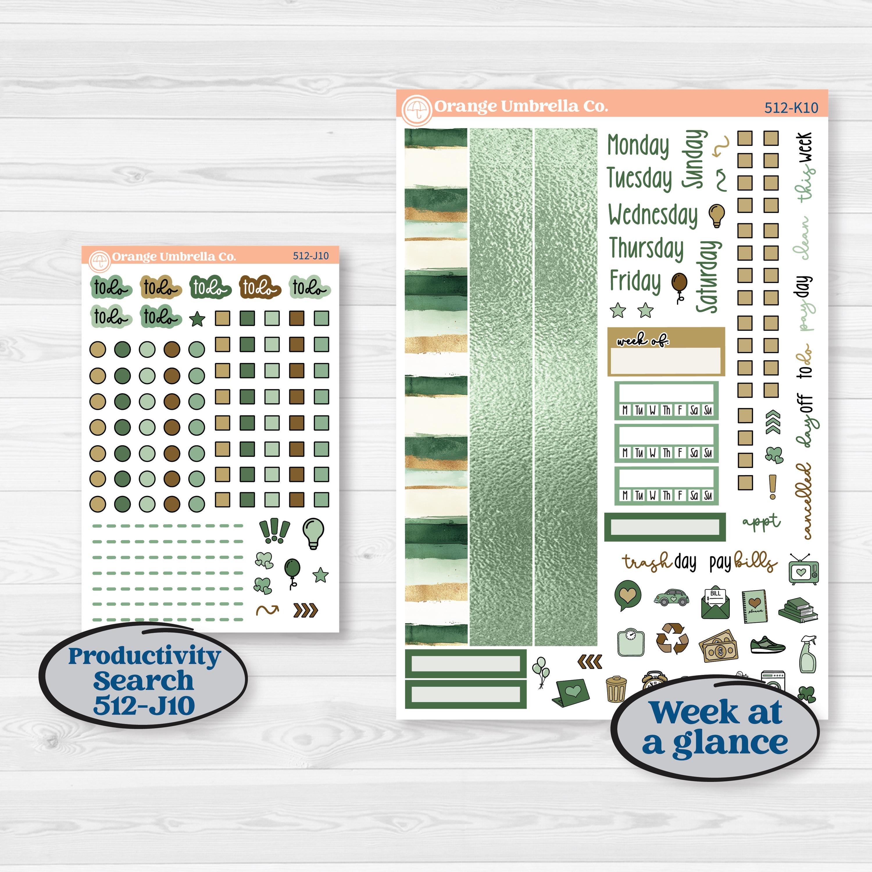 St. Patrick’s Day | 7x9 Erin Condren Daily Duo Planner Kit Stickers | Emerald Isle | KIT-512-K