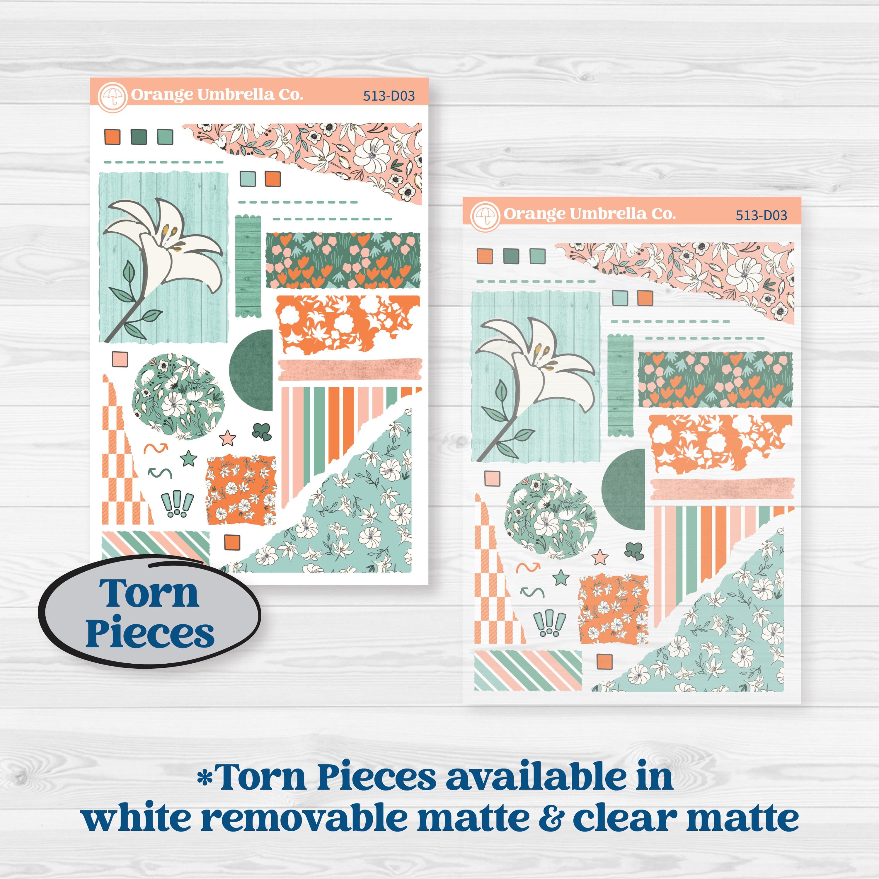Playful March Florals | Journaling or Scrapbooking Kit | Creative Junk Journal Planner Stickers | Millie | KIT-512-D