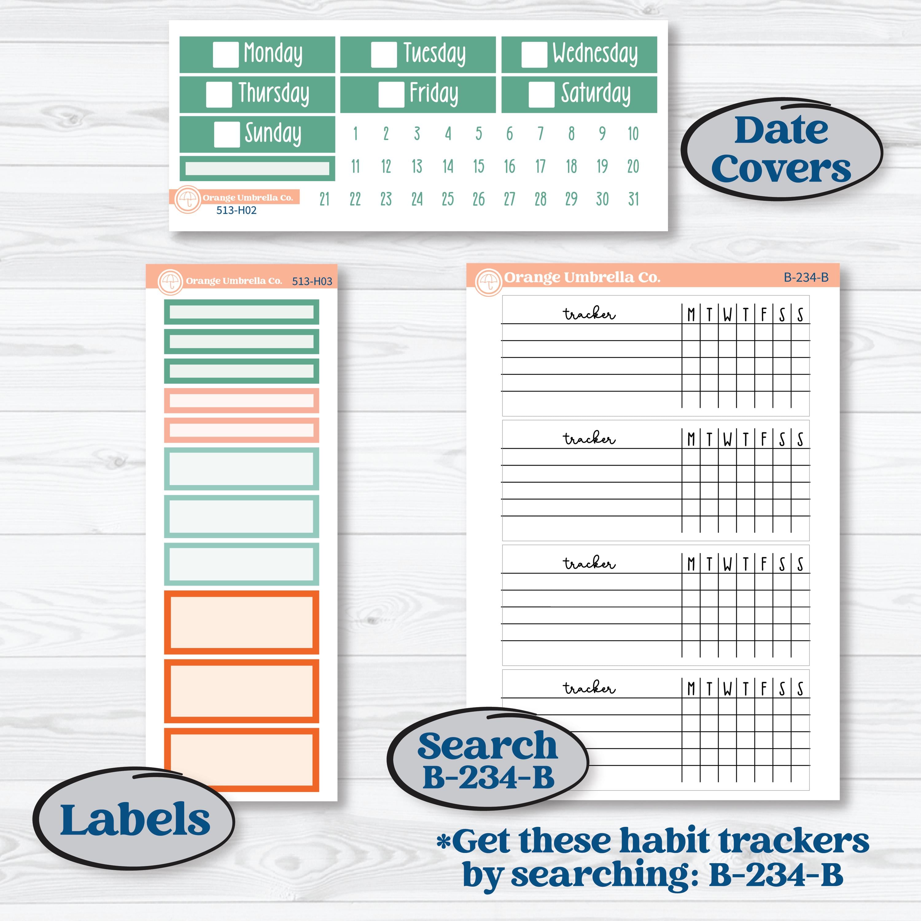 Playful March Florals | Plum Vertical Priorities 7x9 Planner Kit Stickers | Millie | KIT-513-H