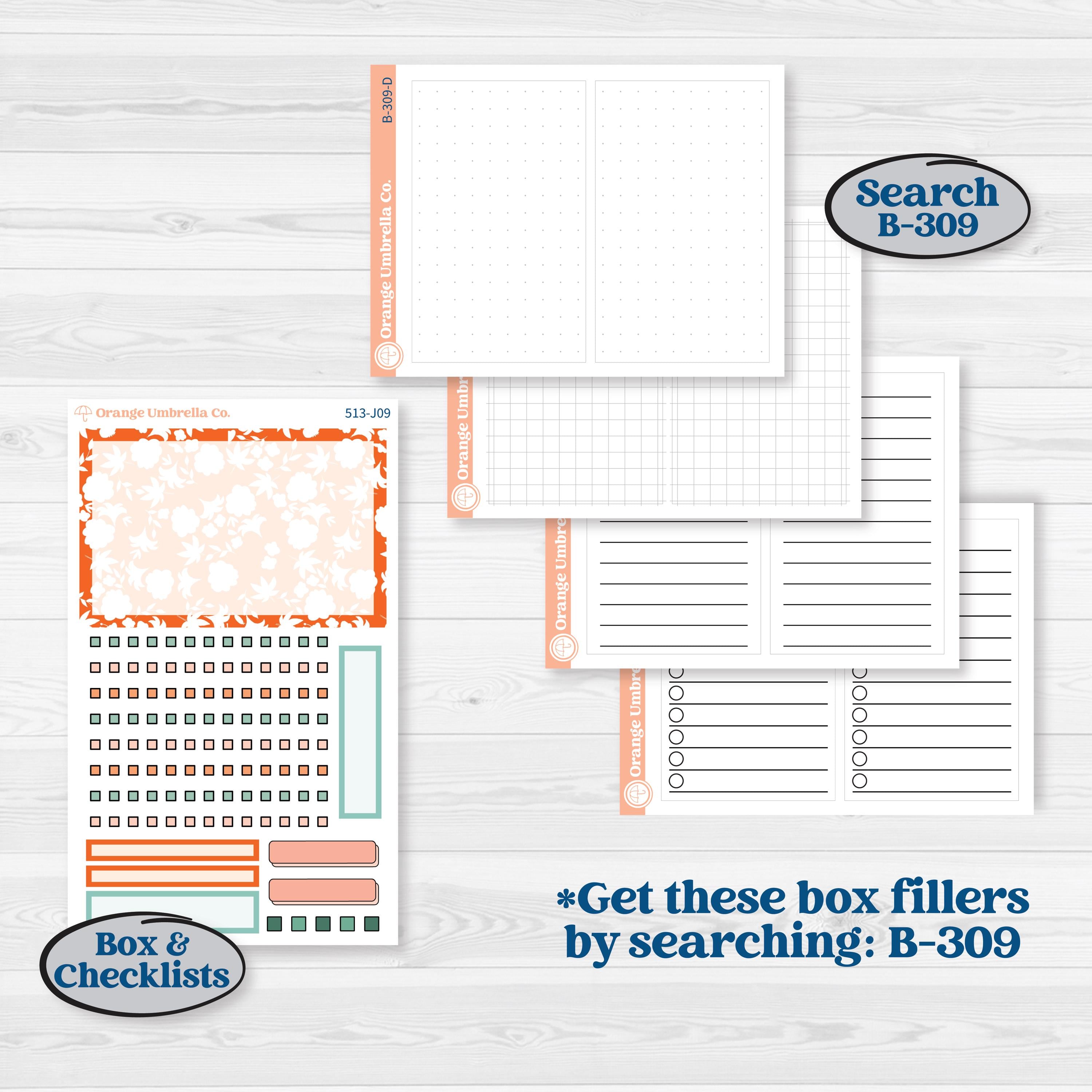 Playful March Florals | A5 Daily Duo Planner Kit Stickers | Millie | KIT-513-J