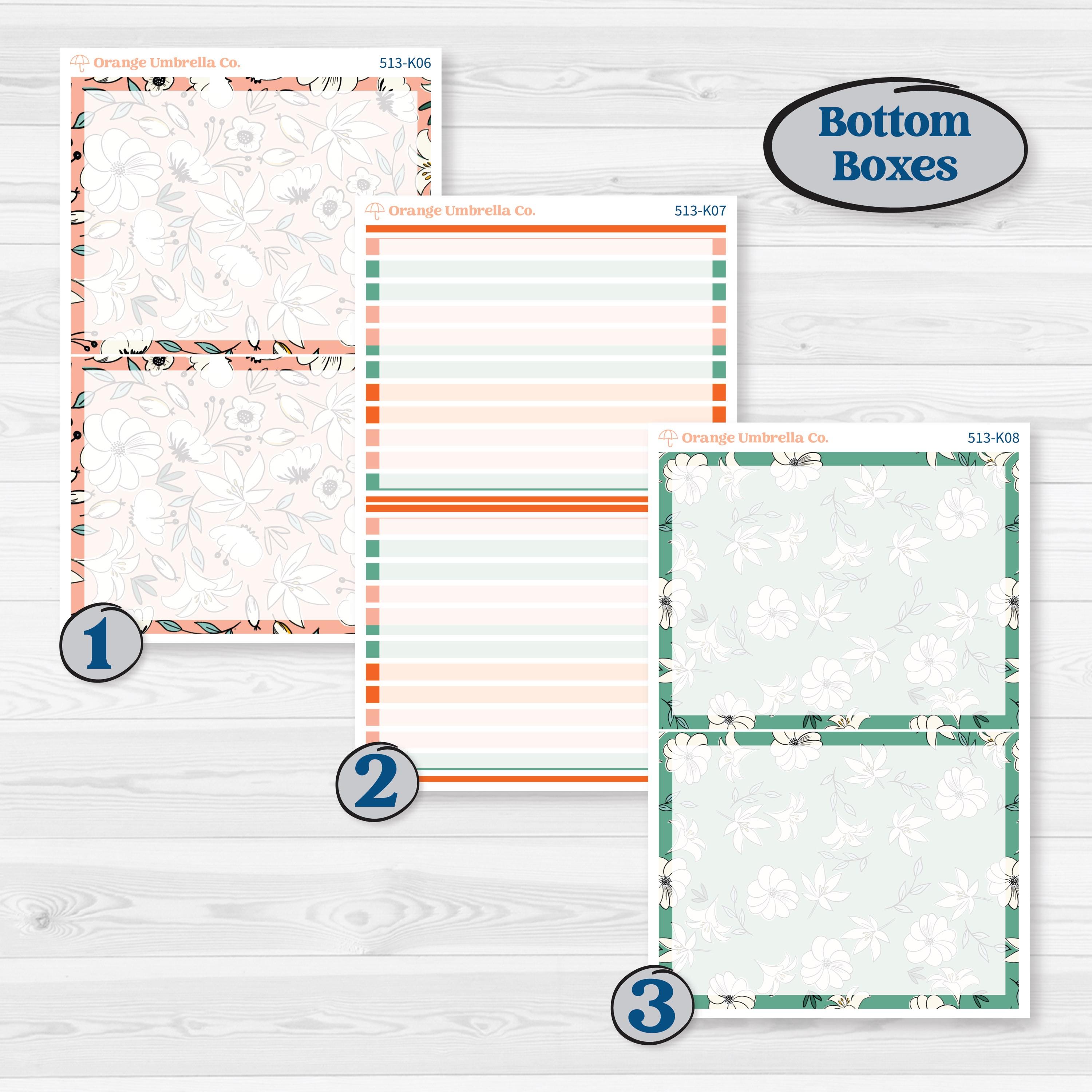 Playful March Florals | 7x9 Erin Condren Daily Duo Planner Kit Stickers | Millie | KIT-513-K