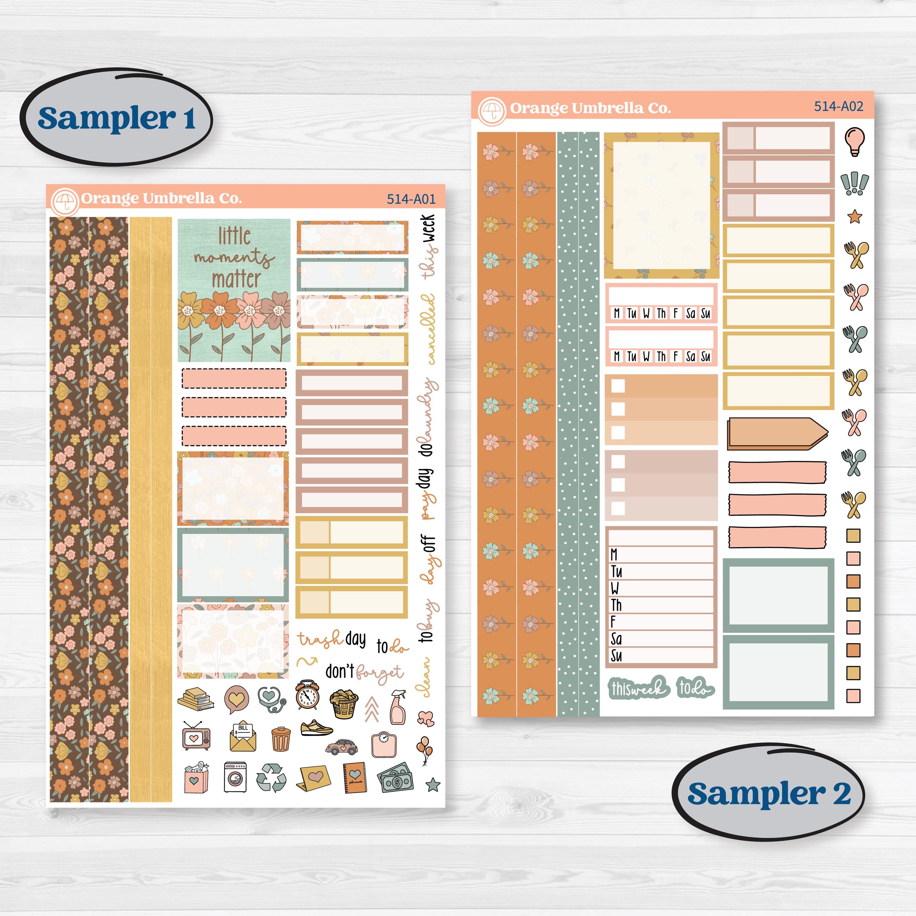 Early Spring Florals | Weekly Sticker Kit for Vertical Planners like Erin Condren | Grow | KIT-514-A
