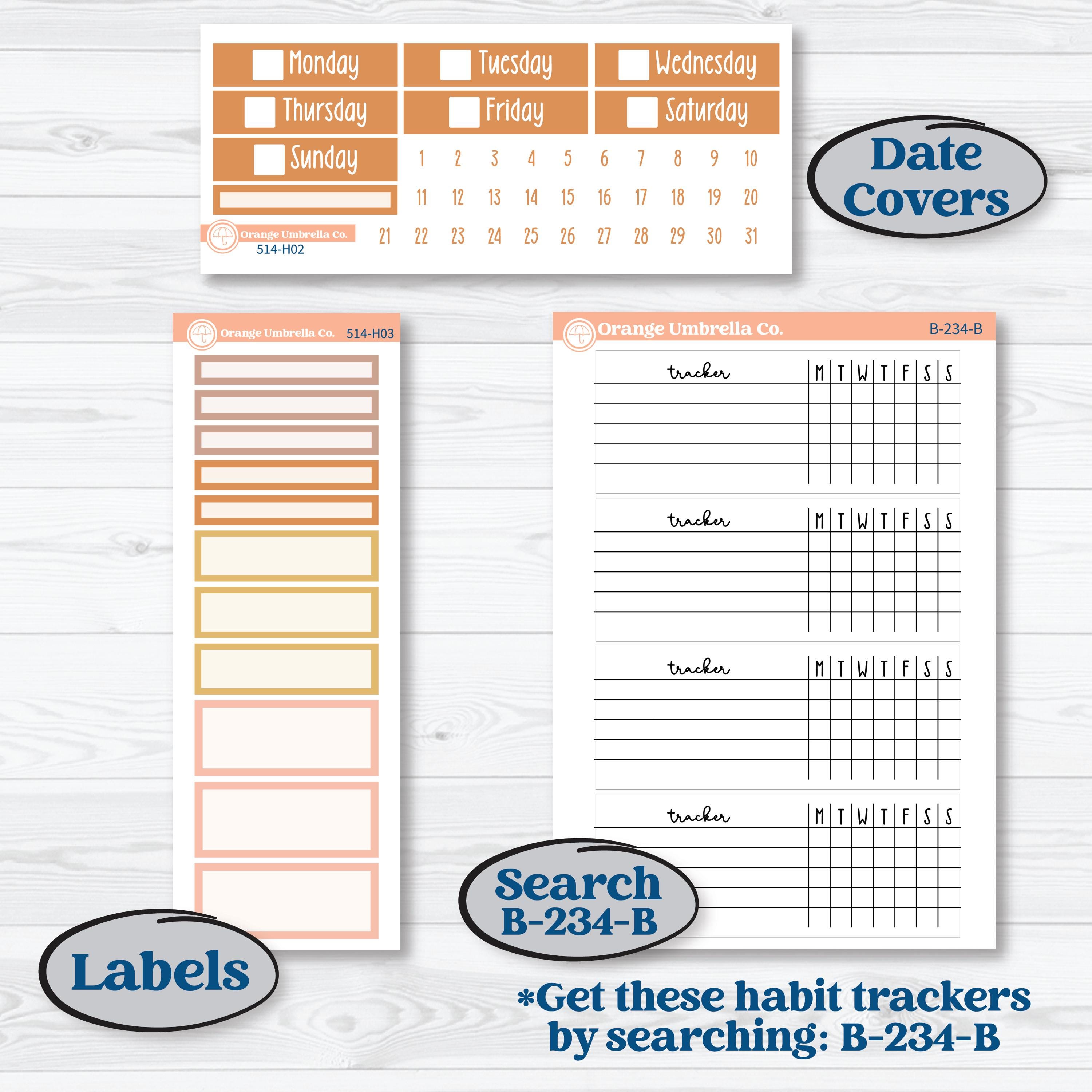 Early Spring Florals | Plum Vertical Priorities 7x9 Planner Kit Stickers | Grow | KIT-514-H