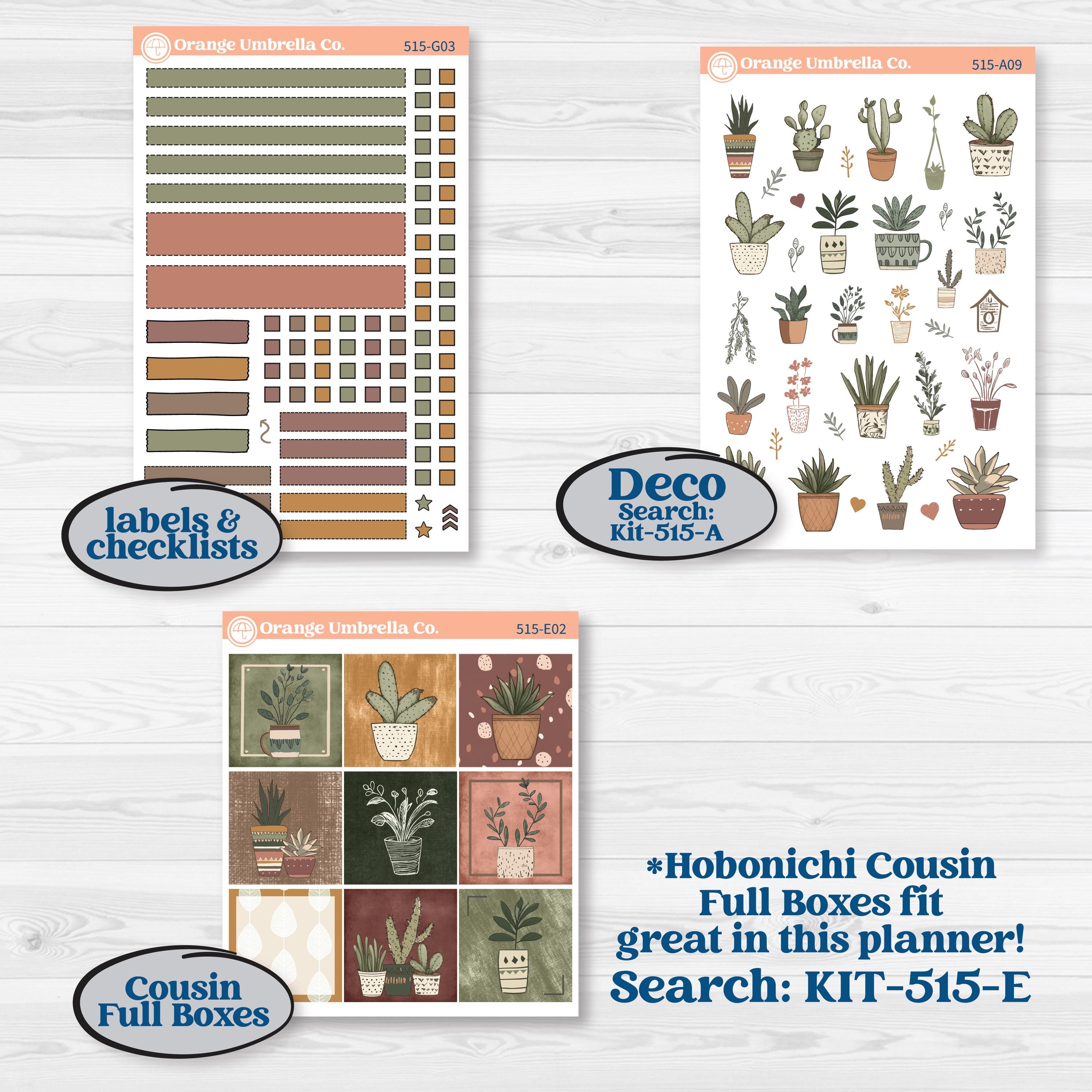 Houseplants & Plants Kit | Erin Condren Weekly Dashboard Planner Kit Stickers | Aloe There | KIT-515-G