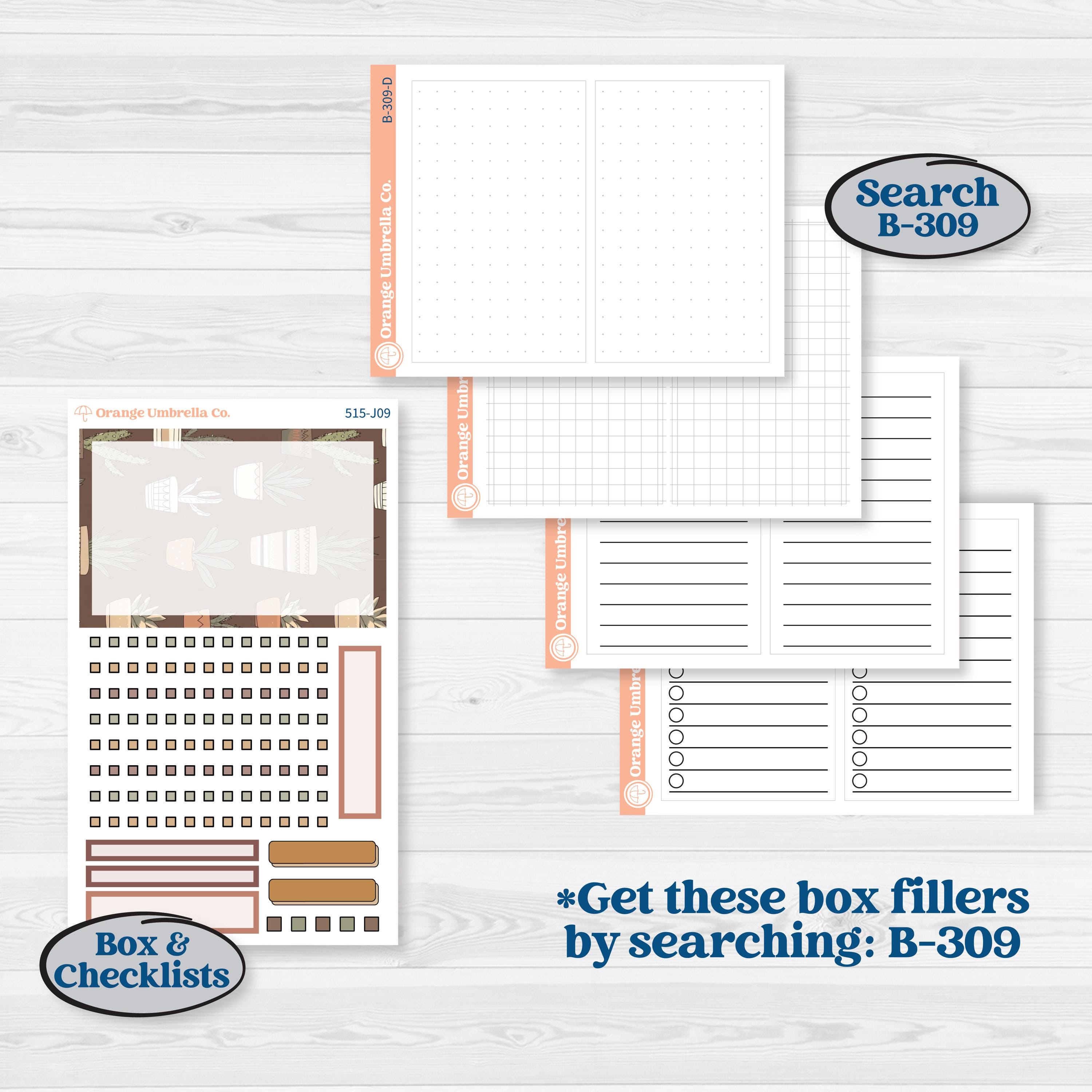 Houseplants & Plants Kit | A5 Daily Duo Planner Kit Stickers | Aloe There | KIT-515-J