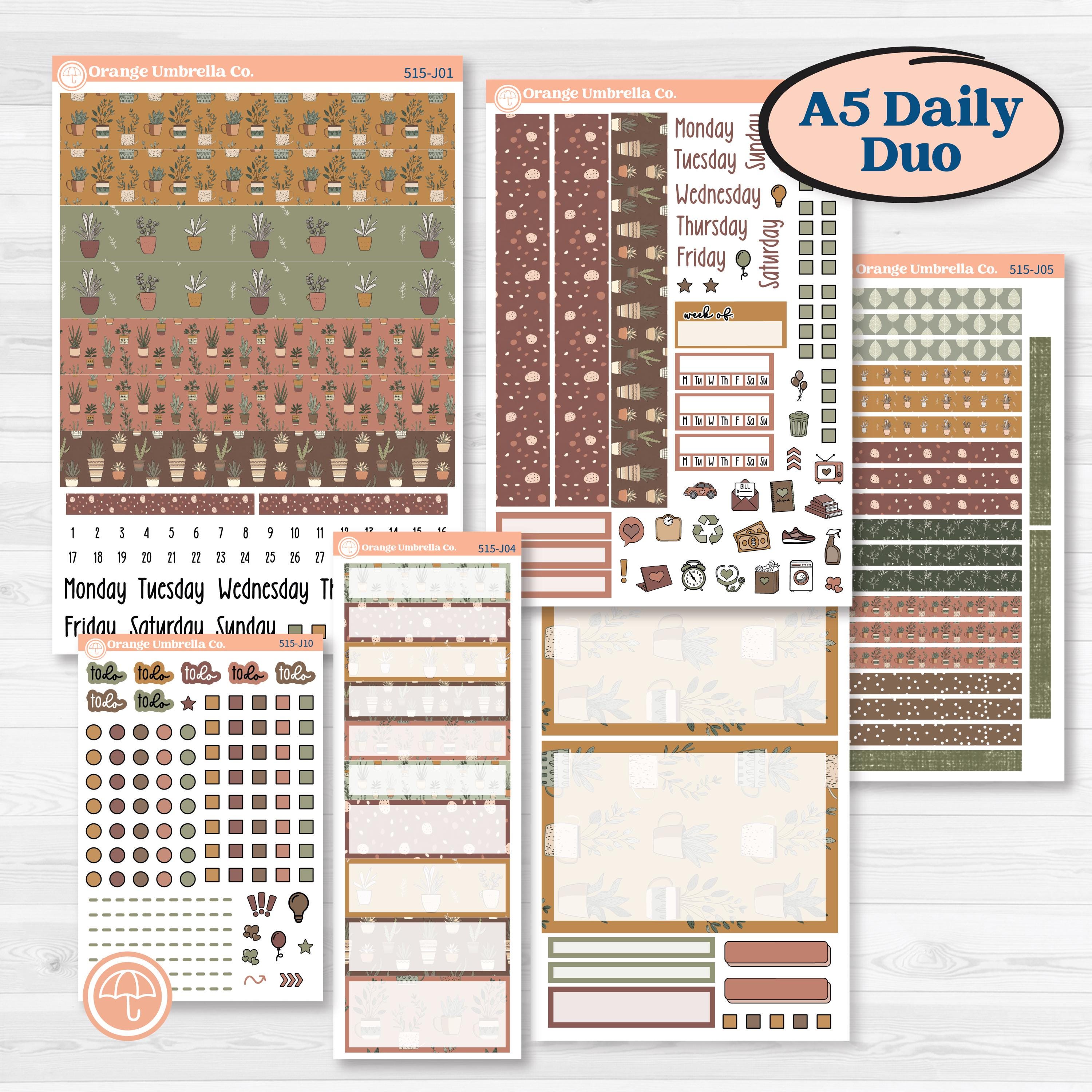 Houseplants & Plants Kit | A5 Daily Duo Planner Kit Stickers | Aloe There | KIT-515-J
