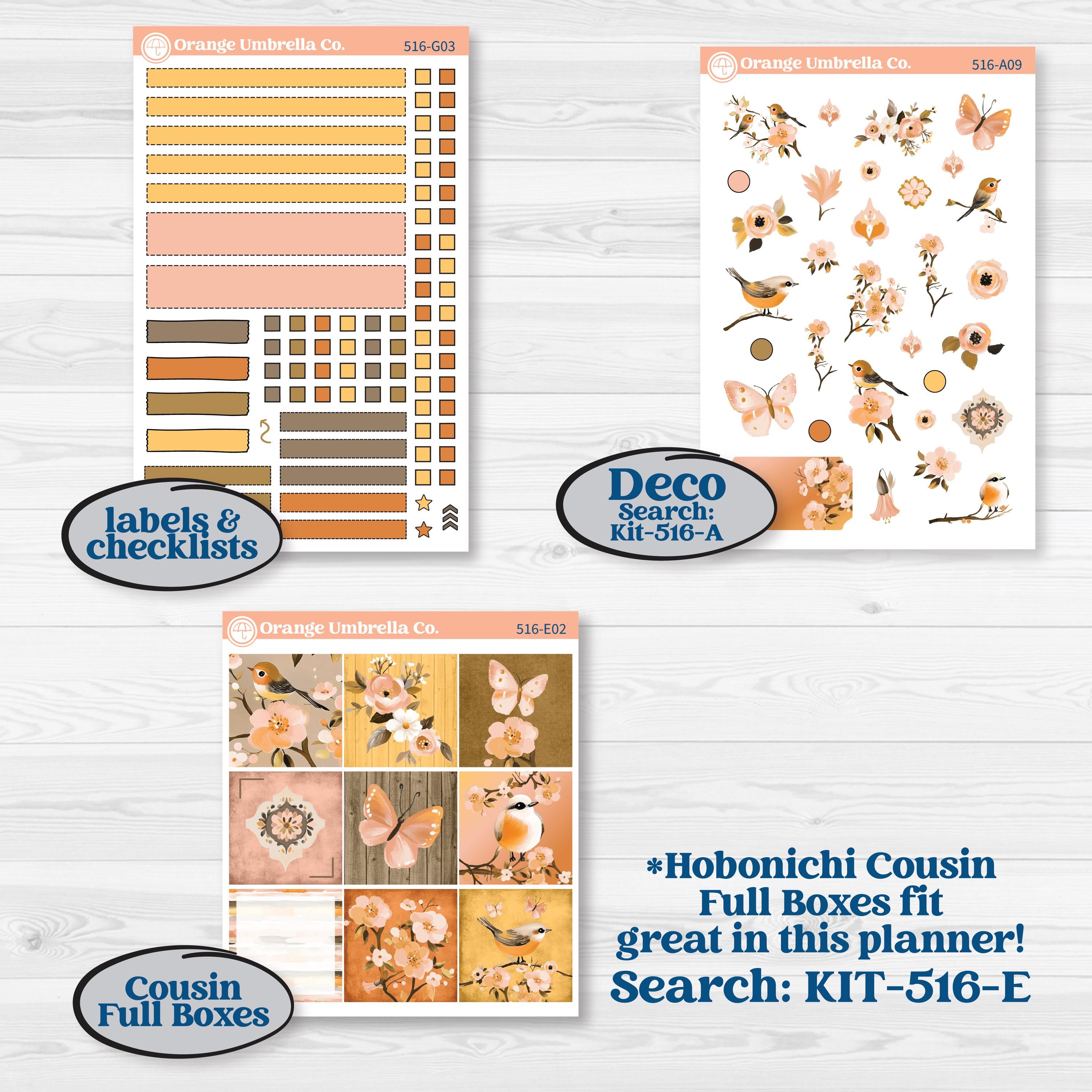 Spring Birds | Erin Condren Weekly Dashboard Planner Kit Stickers | Nectar | KIT-516-G