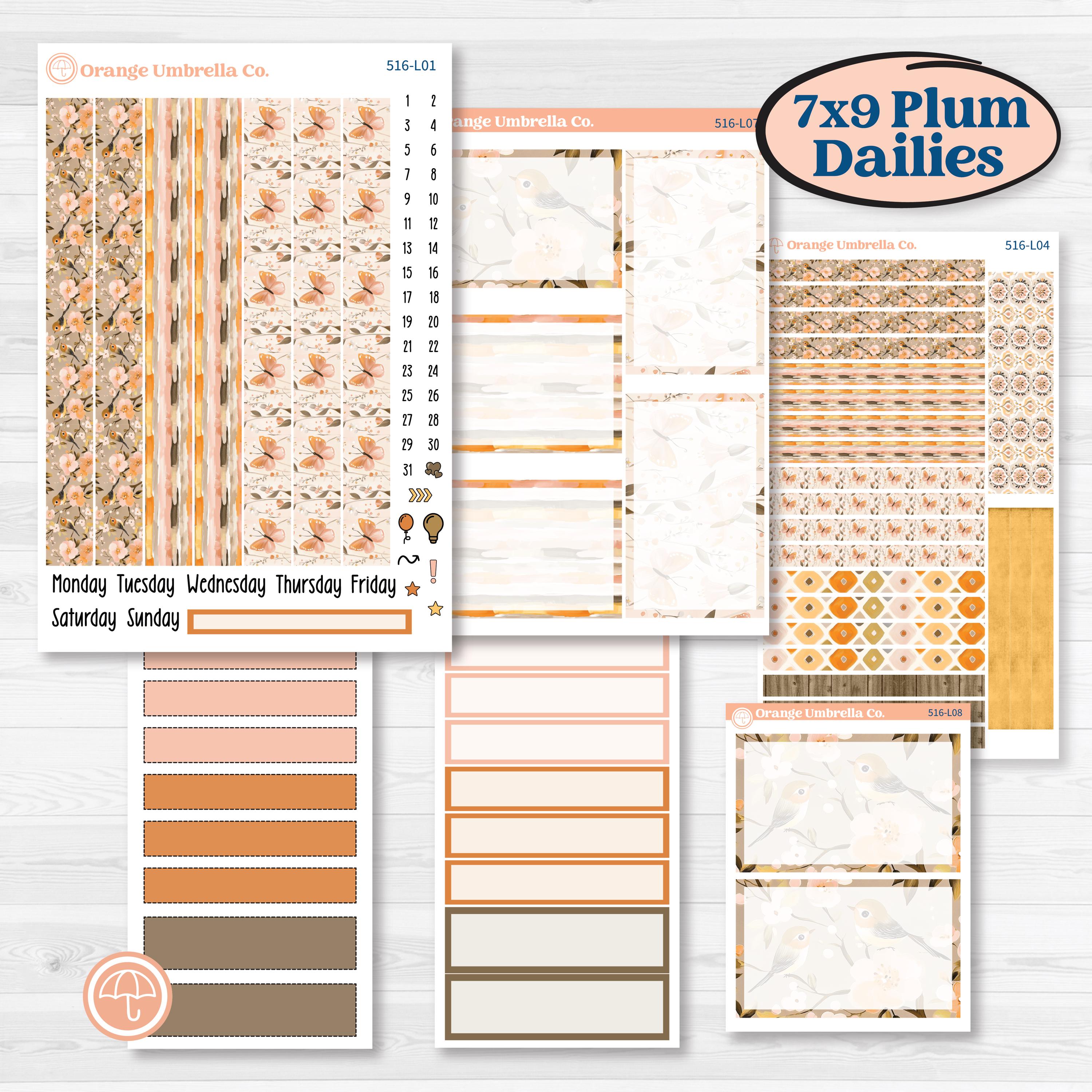 Spring Birds | 7x9 Plum Daily Planner Kit Stickers | Nectar | KIT-516-L