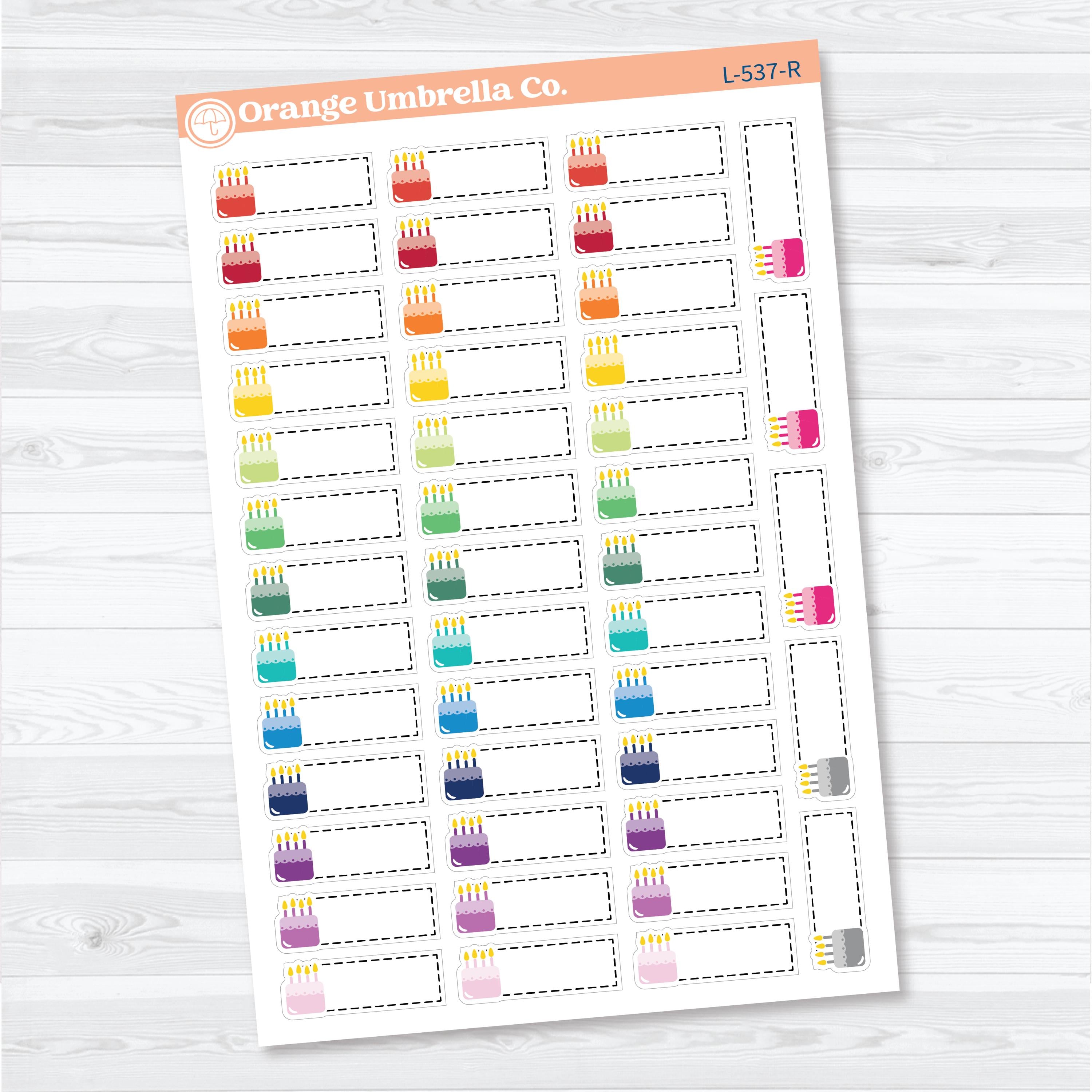 Birthday Stitched Labels | Planner Stickers | L-537