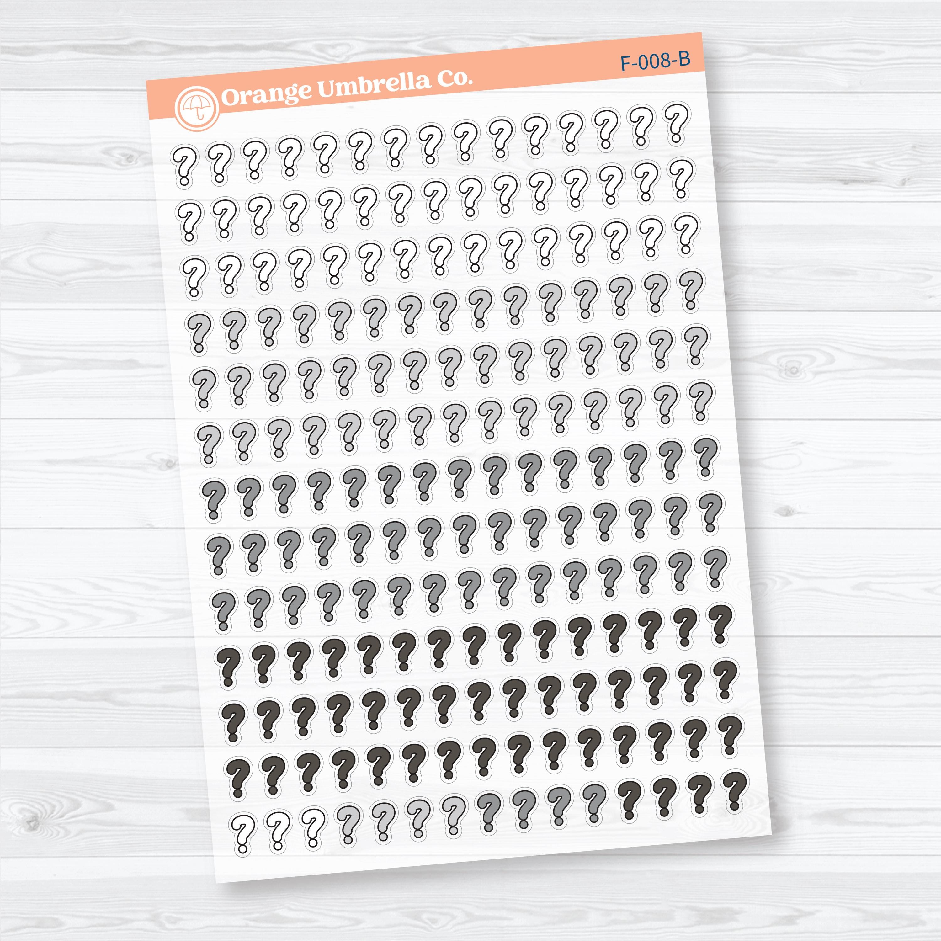 Question Mark Bible Study Icons | Clear Matte Planner Stickers | F-008-CM