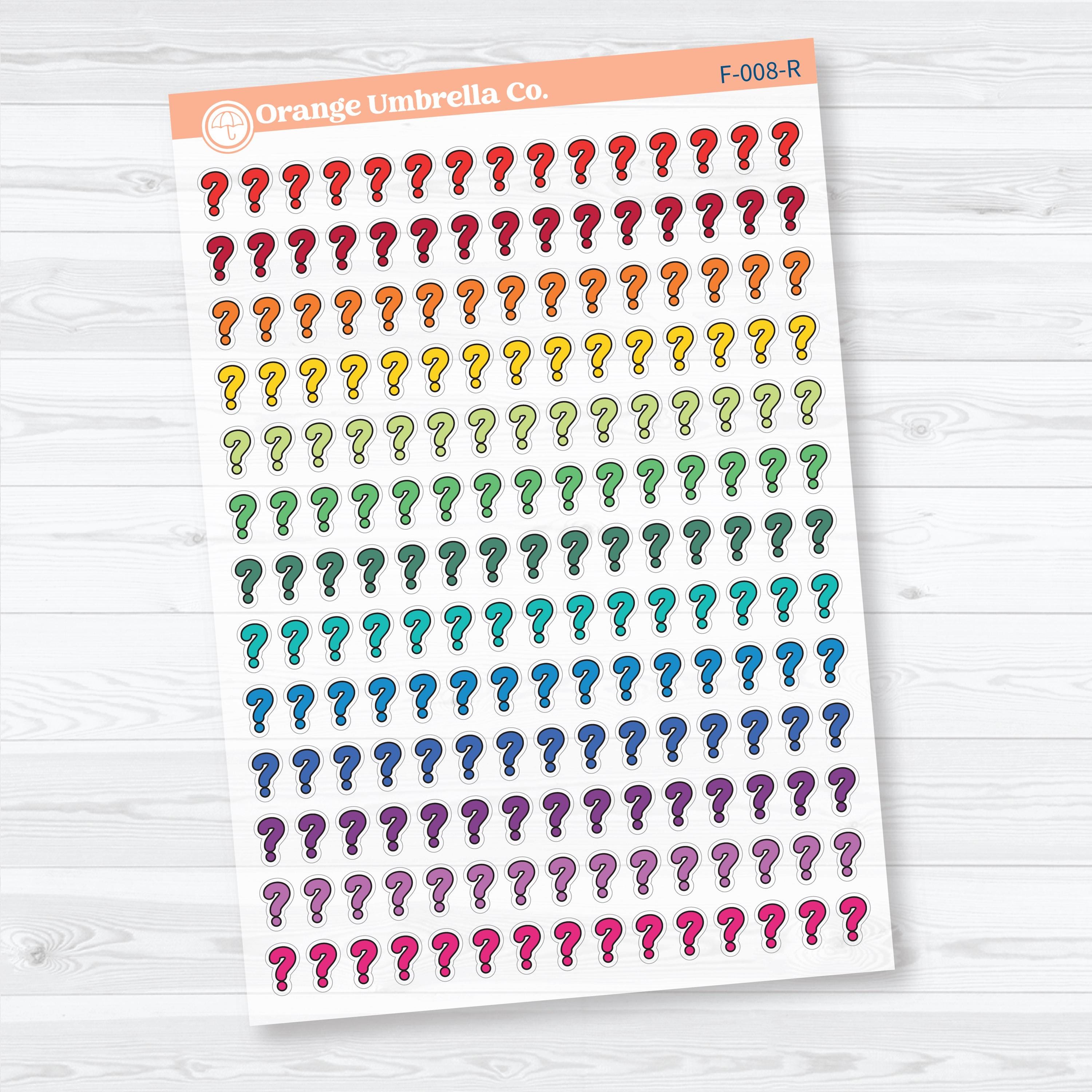 Question Mark Bible Study Icons | Clear Matte Planner Stickers | F-008-CM