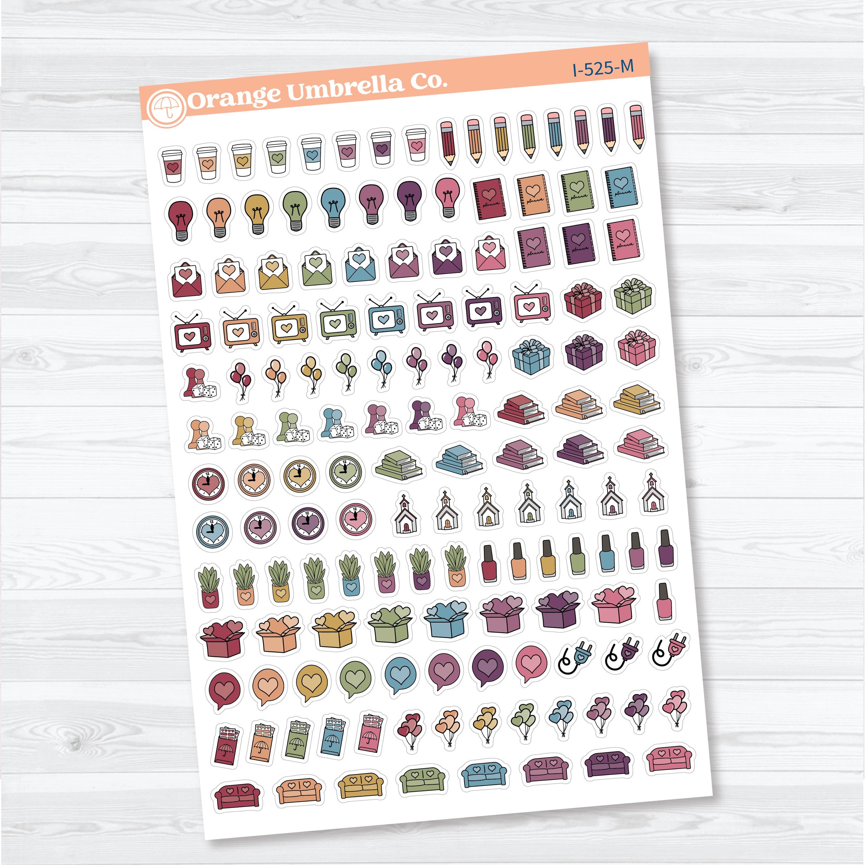 Self Care & Celebration Icon Sampler | Planner Stickers | I-525