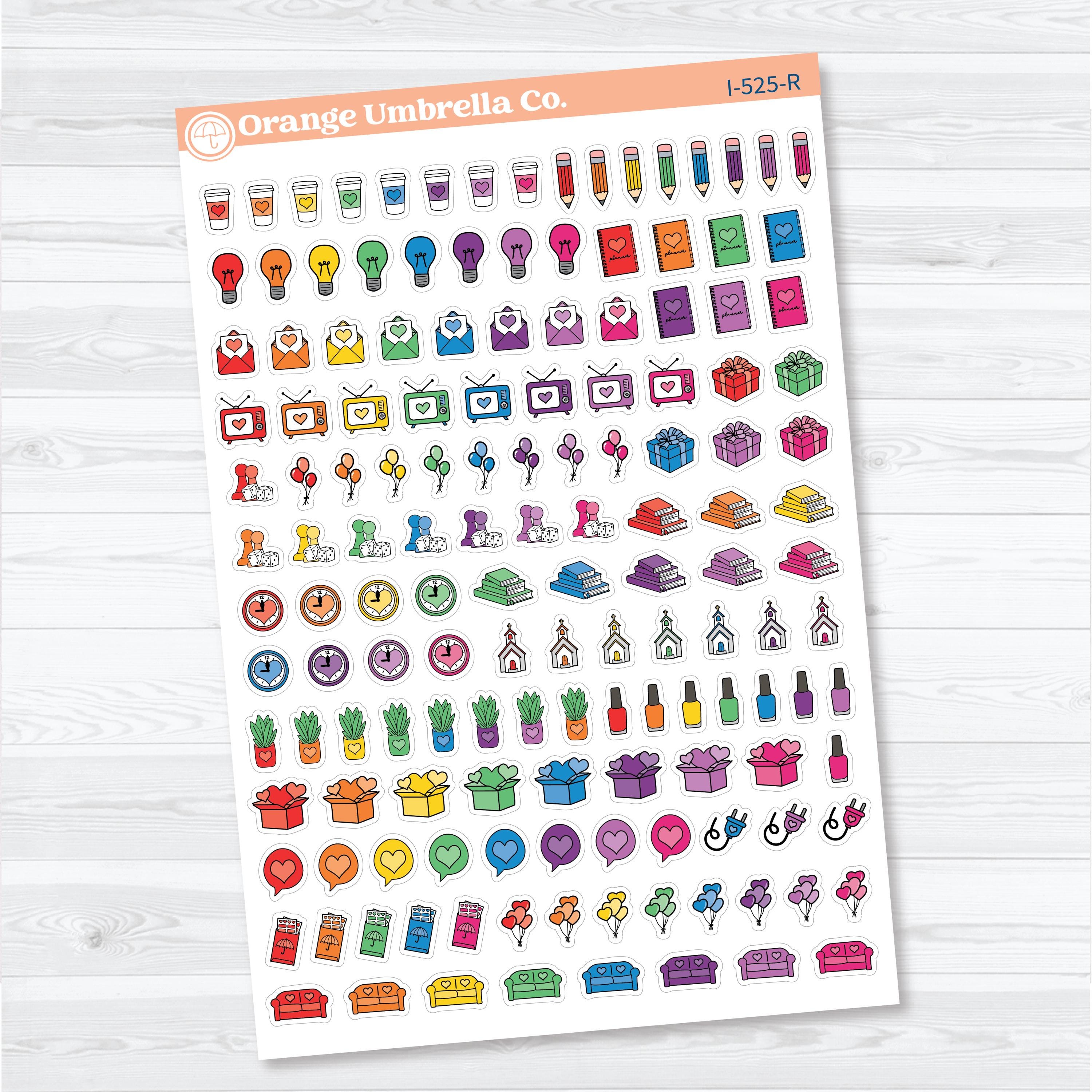 Self Care & Celebration Icon Sampler | Planner Stickers | I-525