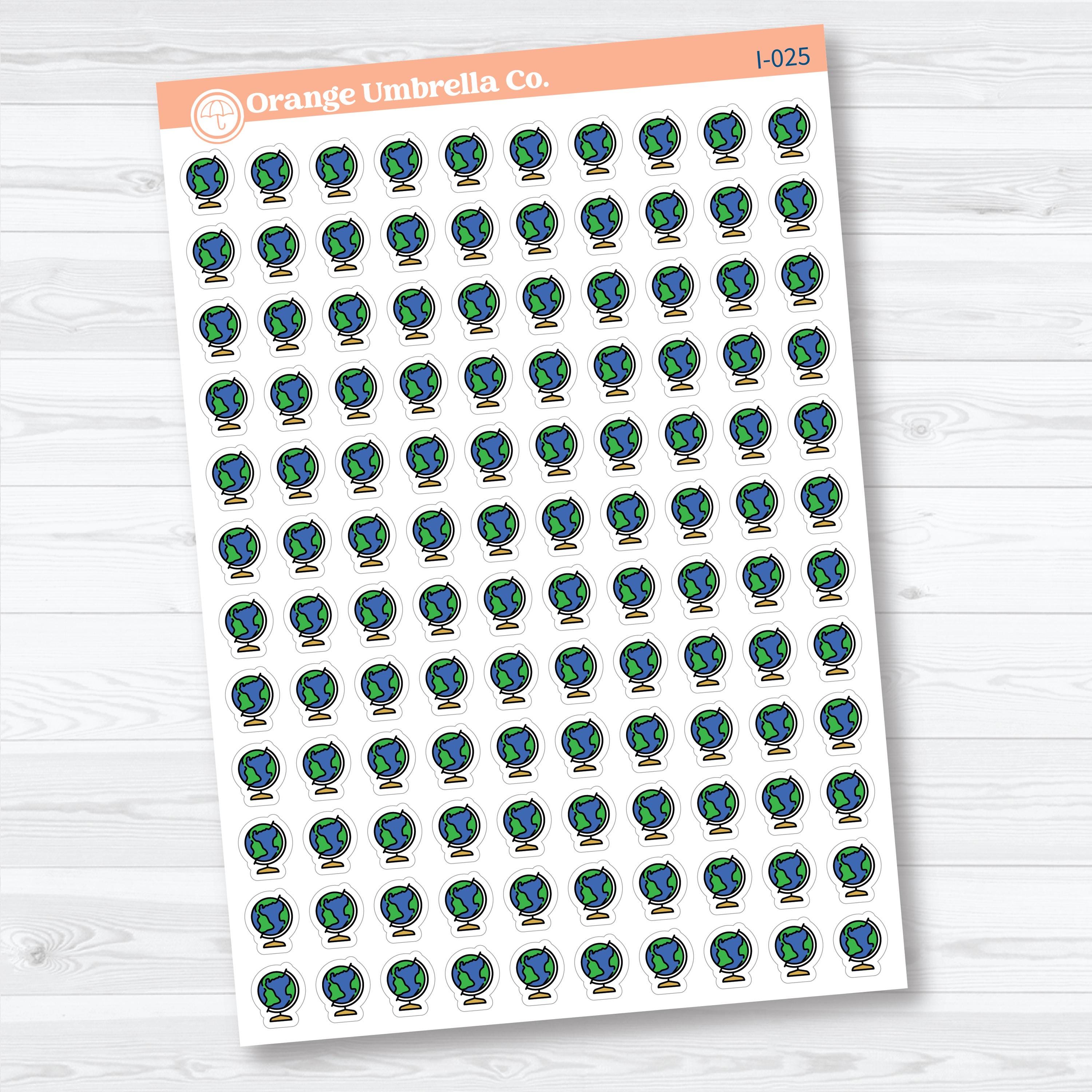 Globe Travel Icon Planner Stickers | Geography Icons | I-025