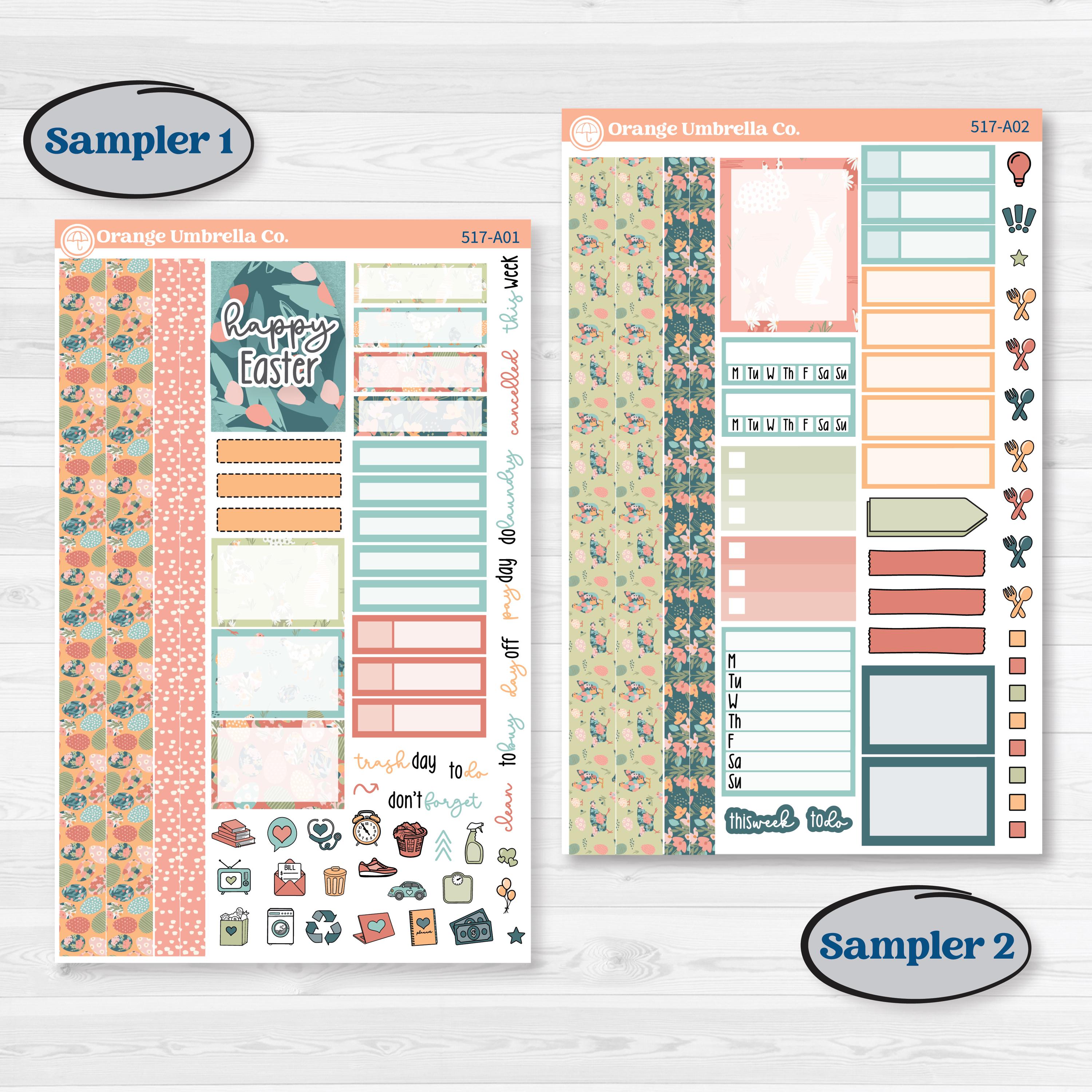 Easter Spring Kit | Weekly Sticker Kit for Vertical Planners like Erin Condren | Easter Basket | KIT-517-A