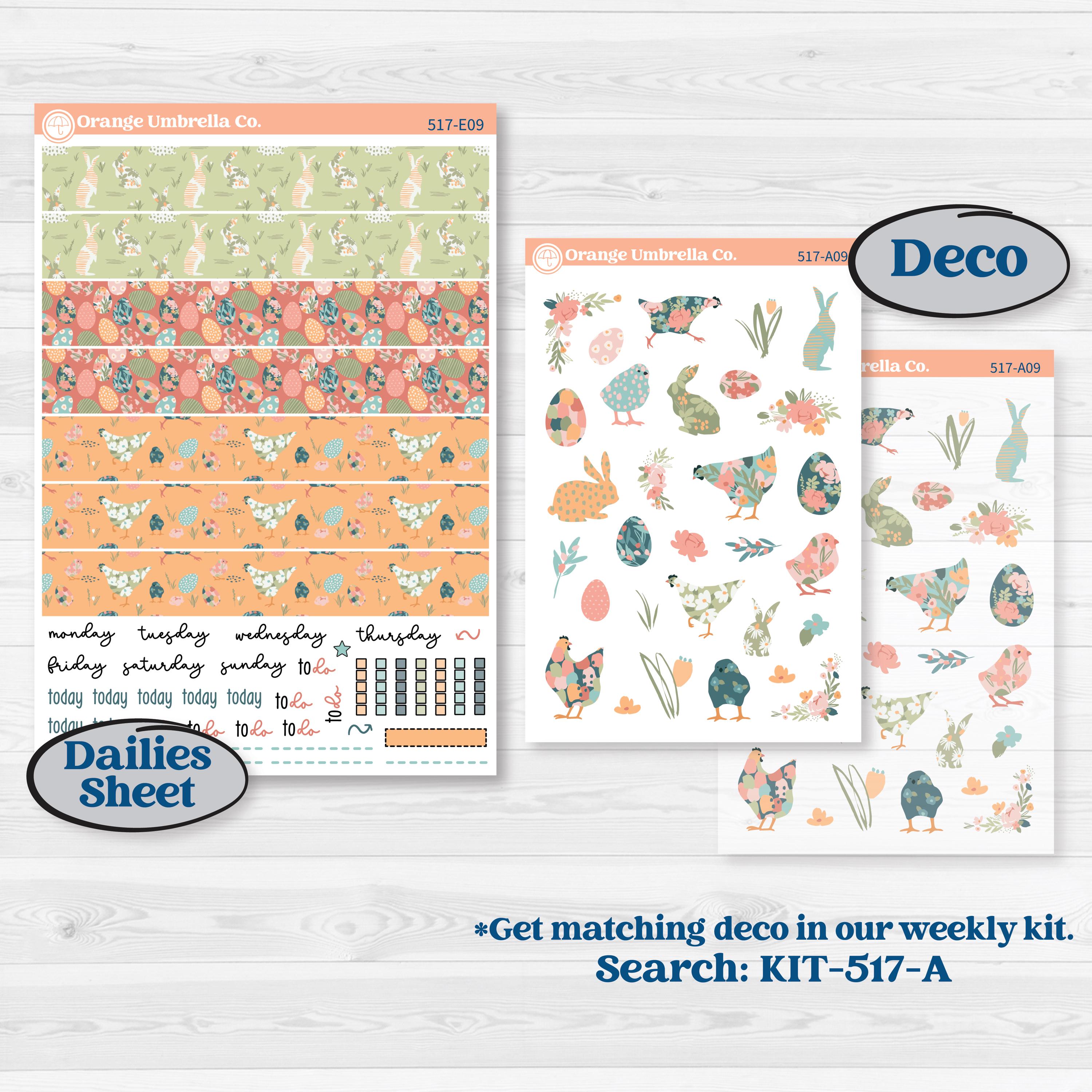 Easter Spring Kit | Hobonichi Cousin Weekly & Daily Planner Kit Stickers | Easter Basket | KIT-517-E