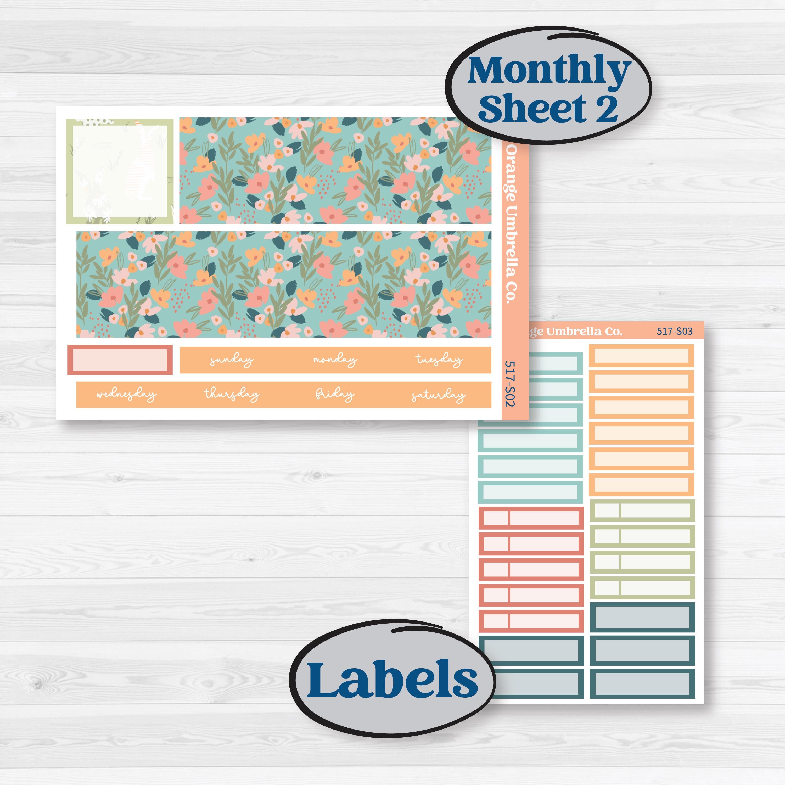 Easter Spring Kit | Hobonichi Cousin Monthly Planner Kit Stickers | Easter Basket | KIT-517-S