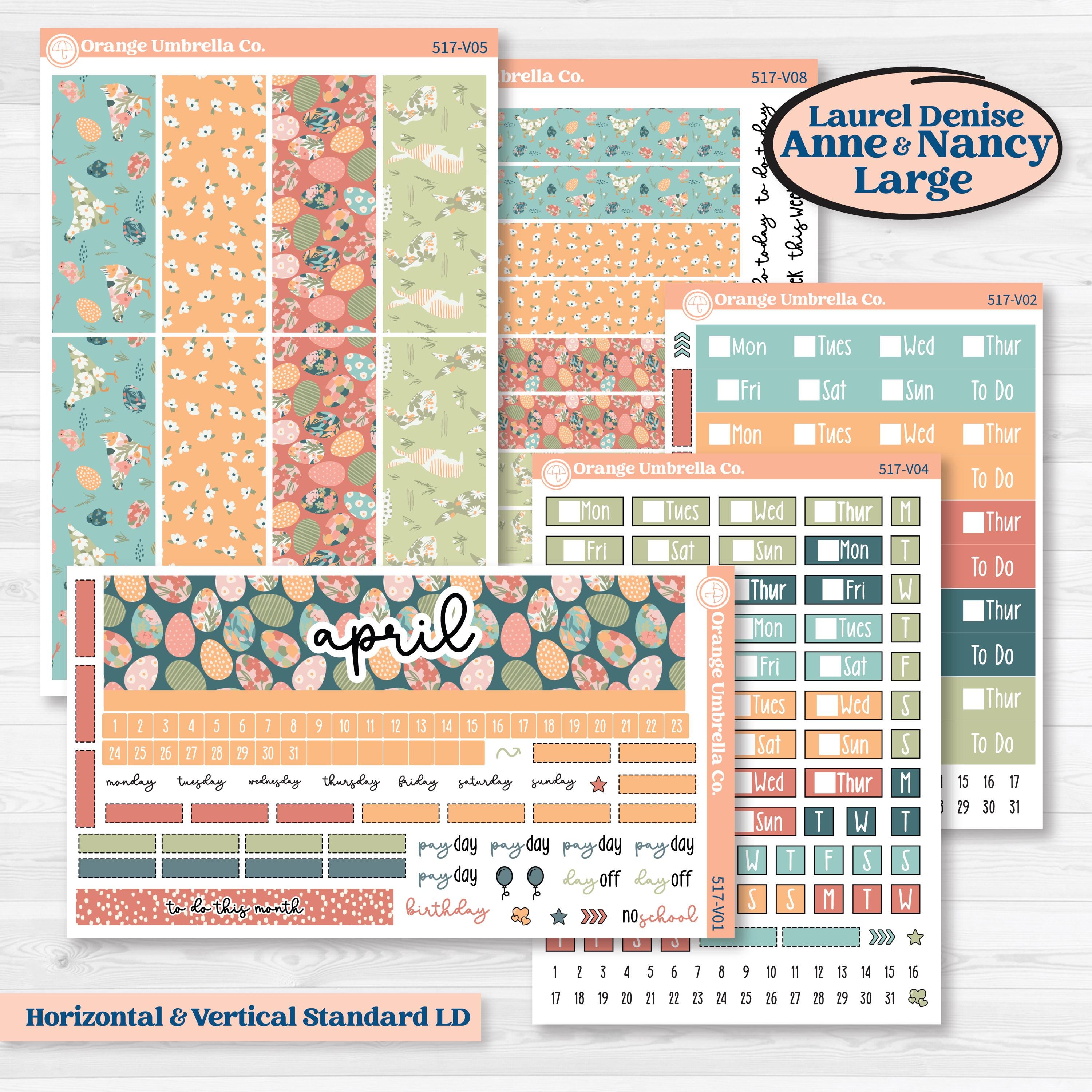 Easter Spring Kit | Laurel Denise Nancy Large & Anne Large Planner Stickers | Easter Basket | KIT-517-V