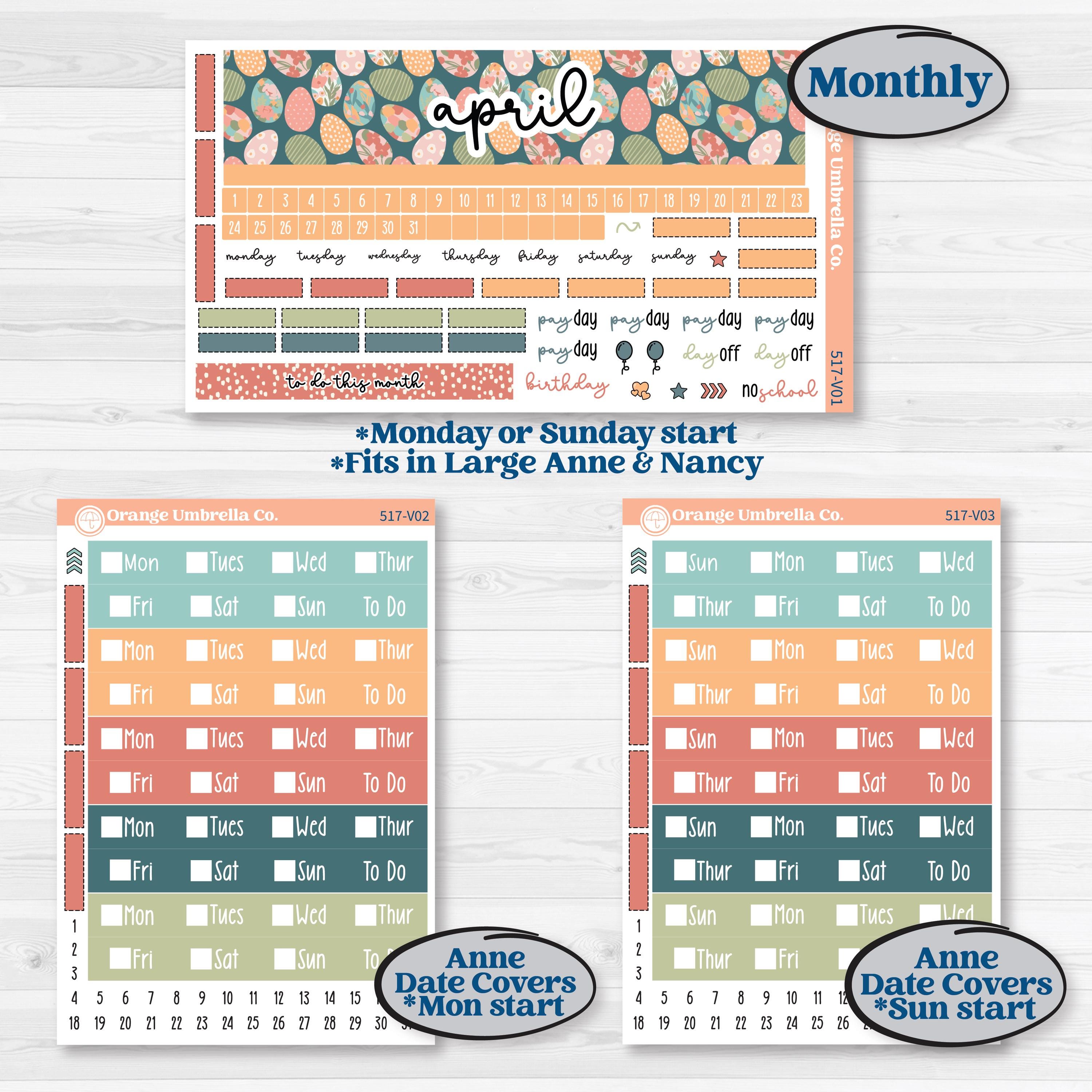 Easter Spring Kit | Laurel Denise Nancy Large & Anne Large Planner Stickers | Easter Basket | KIT-517-V