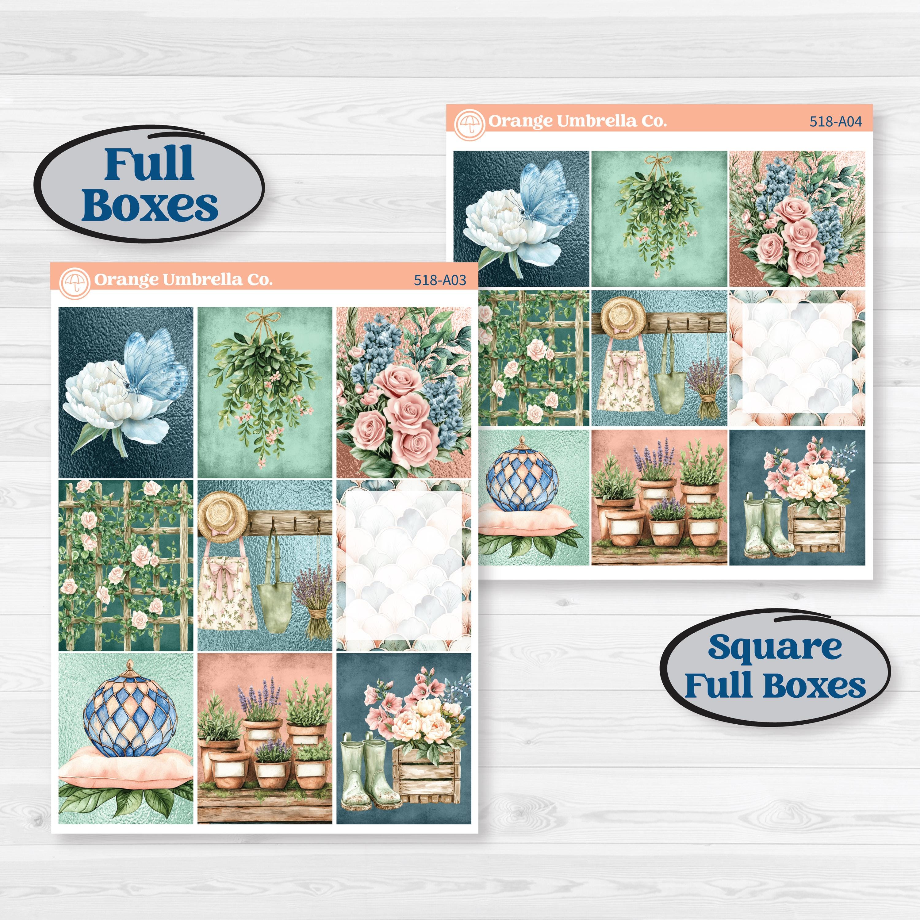 Spring Floral Kit | Weekly Sticker Kit for Vertical Planners like Erin Condren | Garden Oasis | KIT-518-A