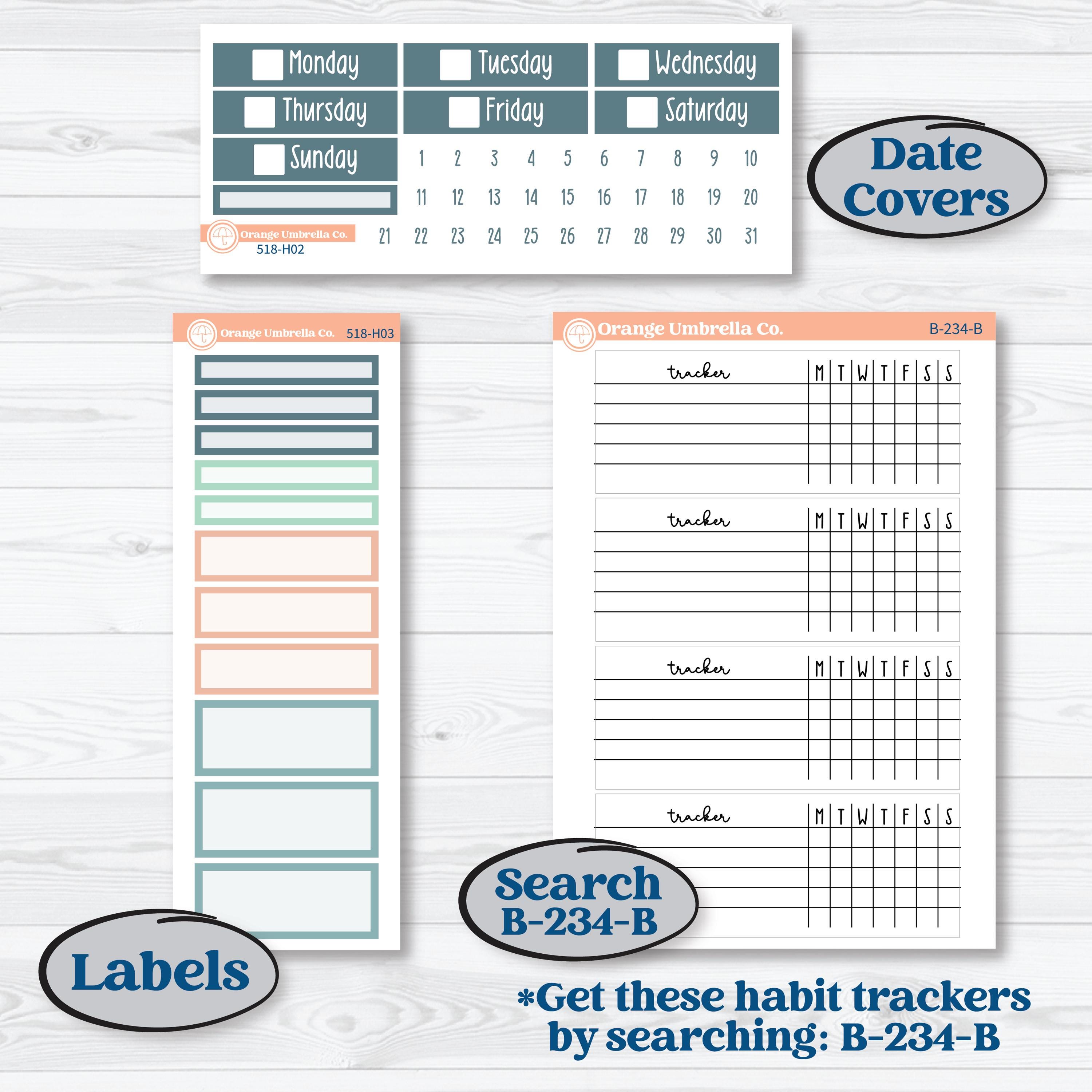 Spring Floral Kit | Plum Vertical Priorities 7x9 Planner Kit Stickers | Garden Oasis | KIT-518-H