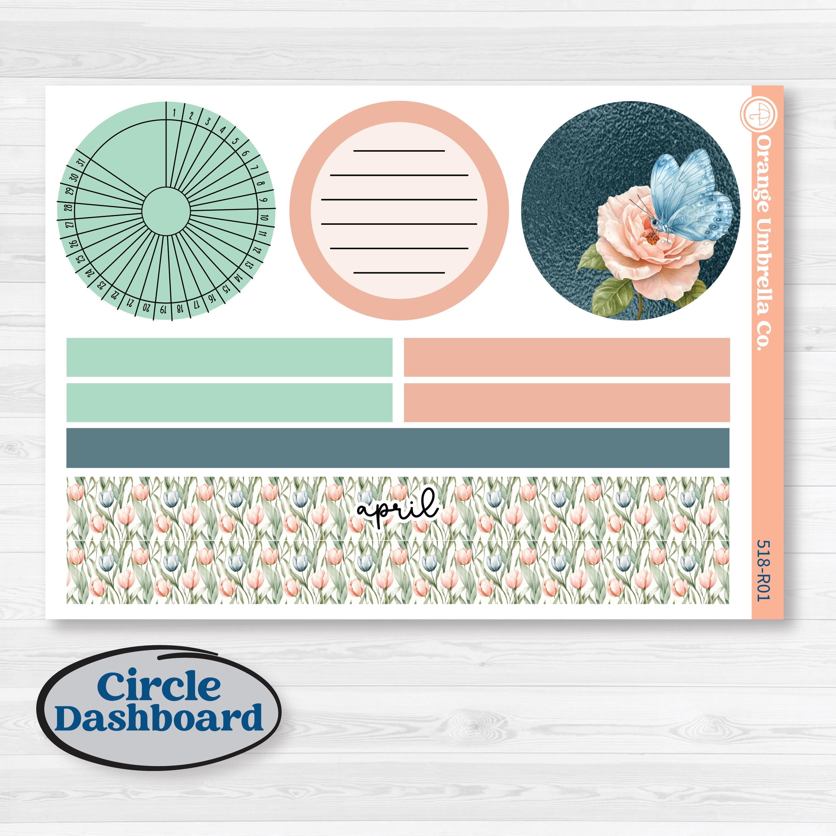 Spring Floral Kit | 8.5x11 Plum Monthly & Dashboard Planner Kit Stickers | Garden Oasis | KIT-518-R