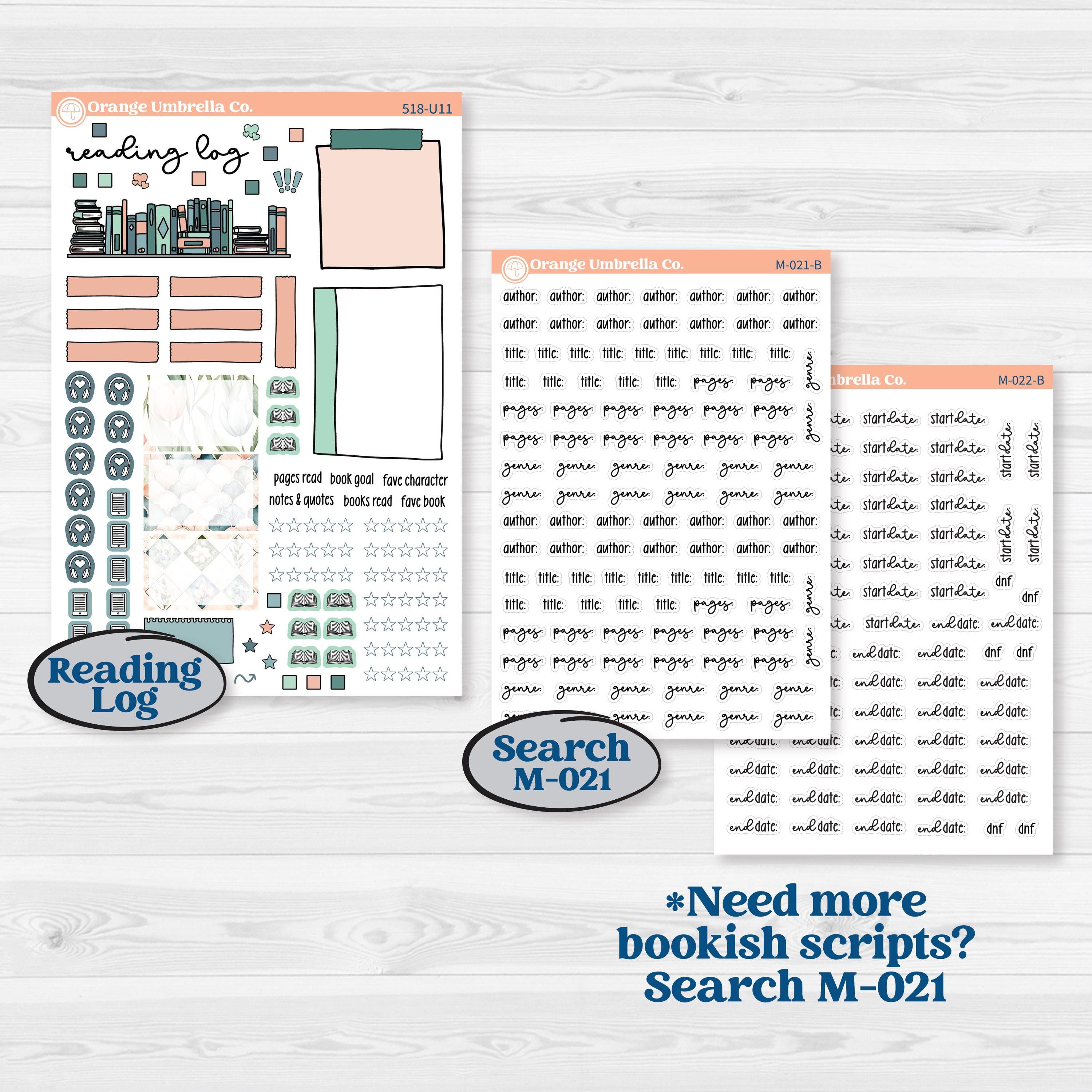 Spring Floral Kit | A5 or 7x9 Create Your Own Monthly Dashboard Universal | Monthly & Reading Log Stickers | Garden Oasis | KIT-518-U