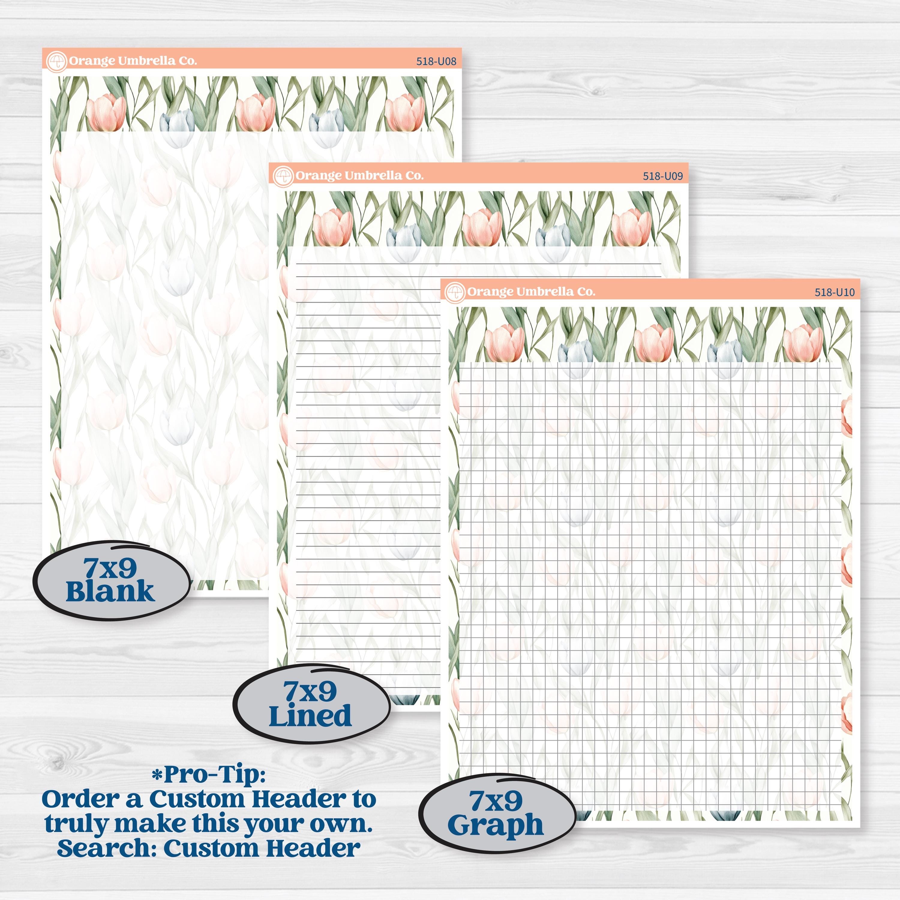 Spring Floral Kit | A5 or 7x9 Create Your Own Monthly Dashboard Universal | Monthly & Reading Log Stickers | Garden Oasis | KIT-518-U