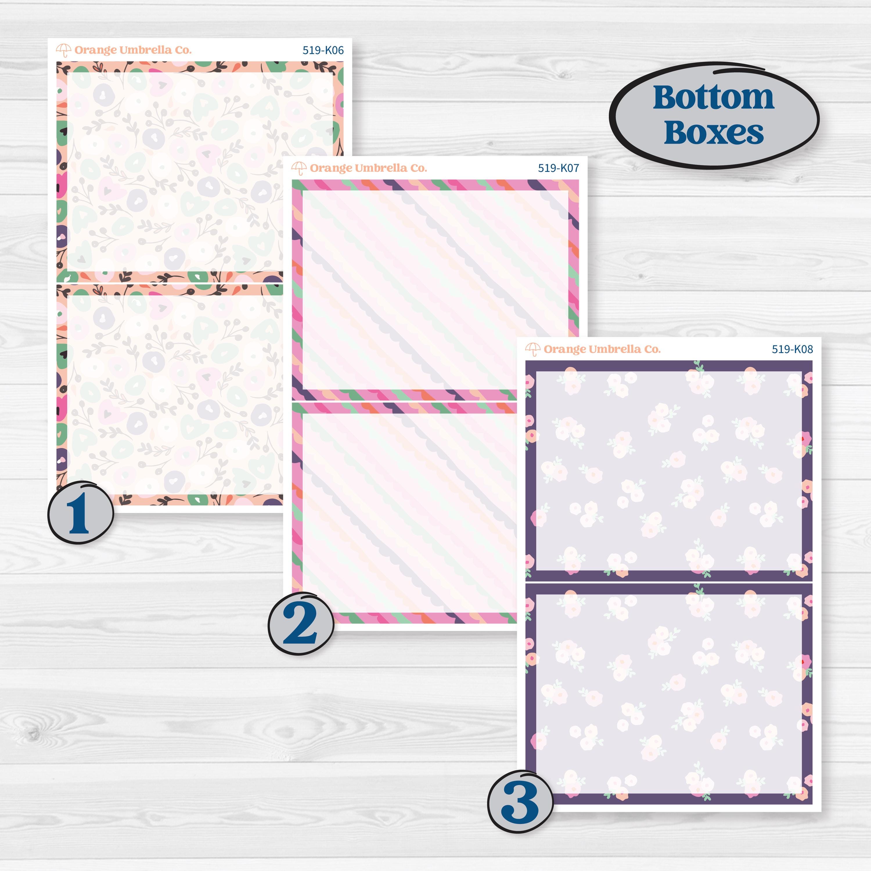 Bright Florals | 7x9 Erin Condren Daily Duo Planner Kit Stickers | Bitty Blooms | KIT-519-K
