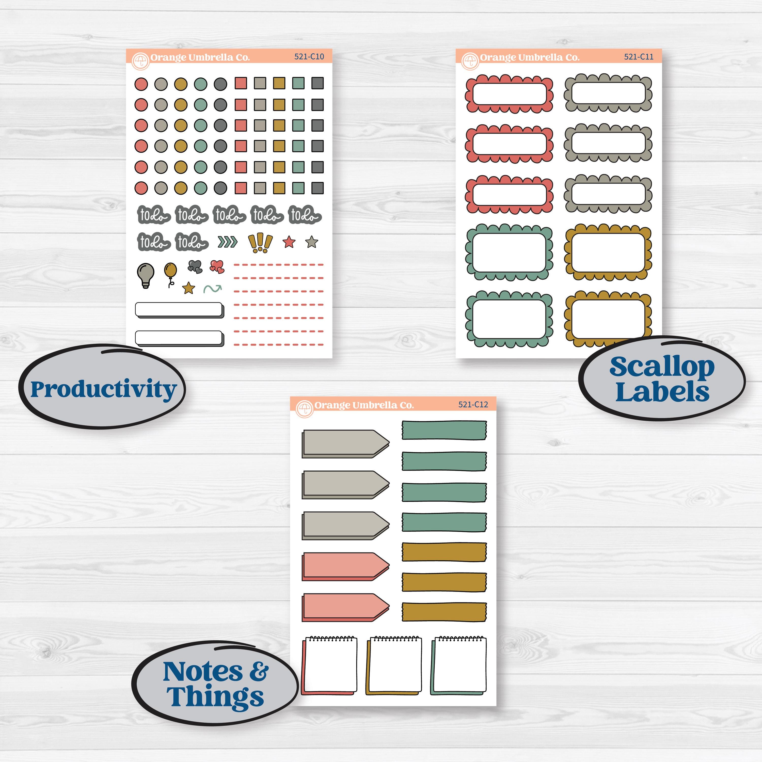 Rainy Day | Weekly Add-On Labels Planner Kit Stickers | Stellas Umbrella | KIT-521-C