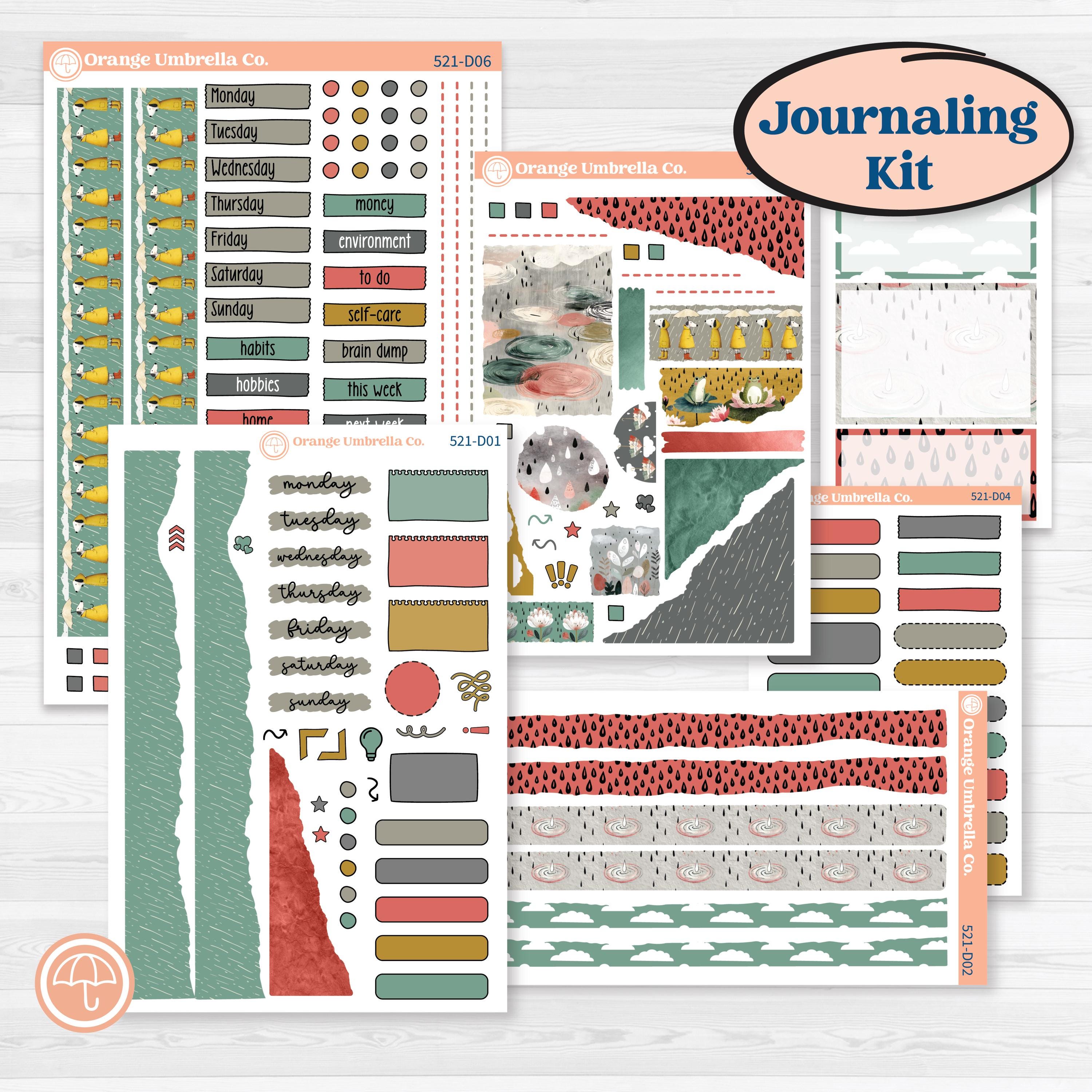 Rainy Day | Journaling or Scrapbooking Kit | Creative Junk Journal Planner Stickers | Stellas Umbrella | KIT-521-D