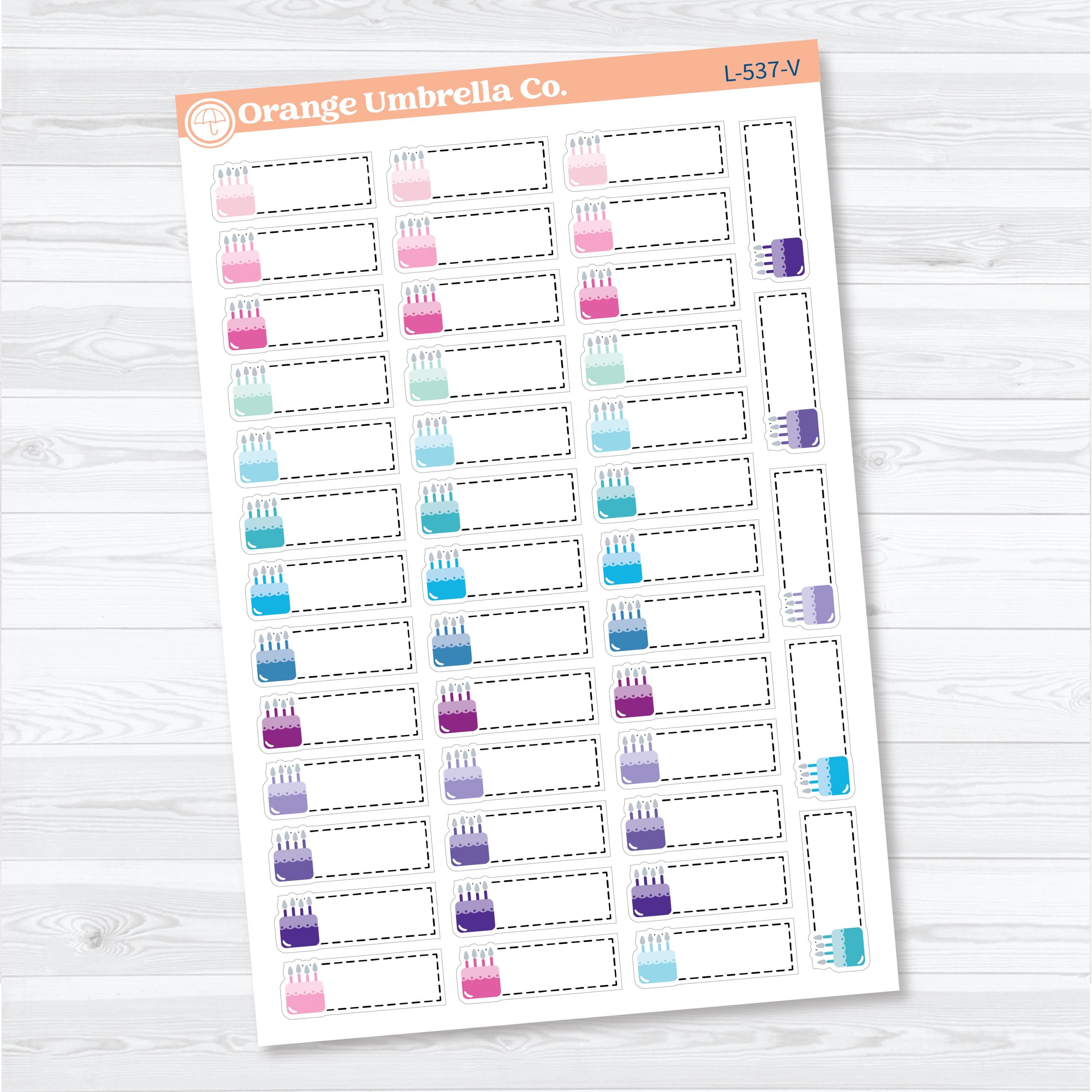 Birthday Stitched Labels | Planner Stickers | L-537