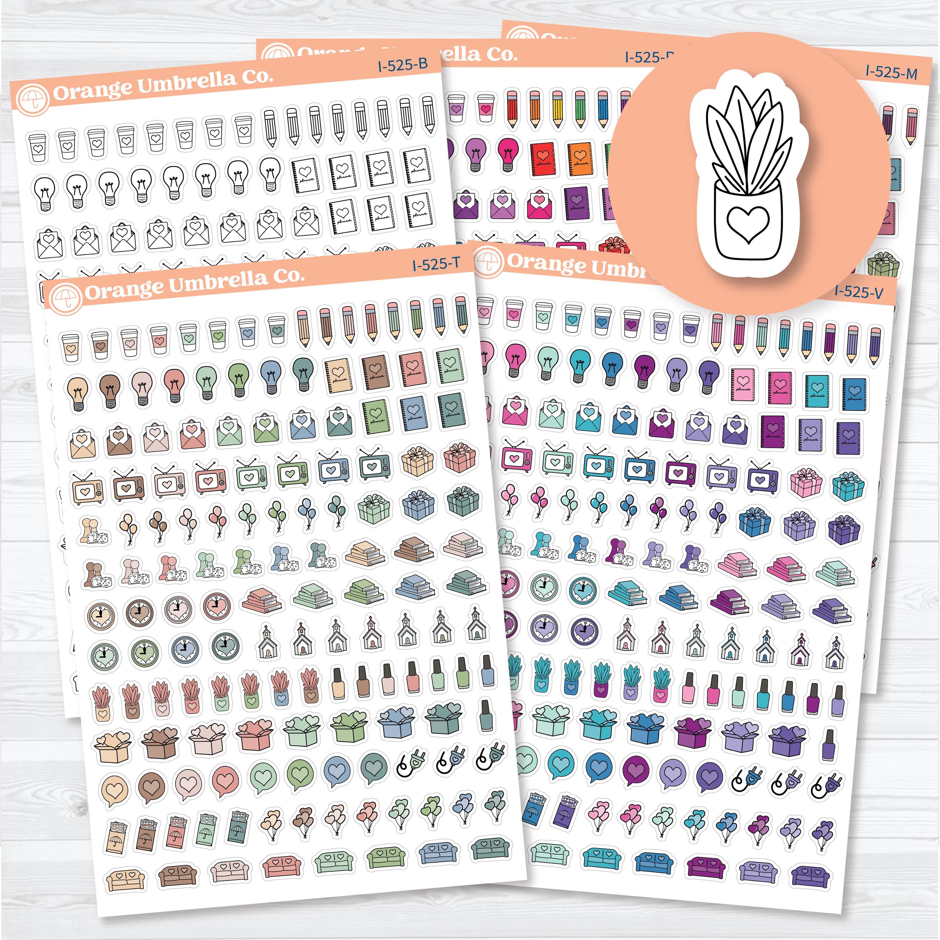 Self Care & Celebration Icon Sampler | Planner Stickers | I-525