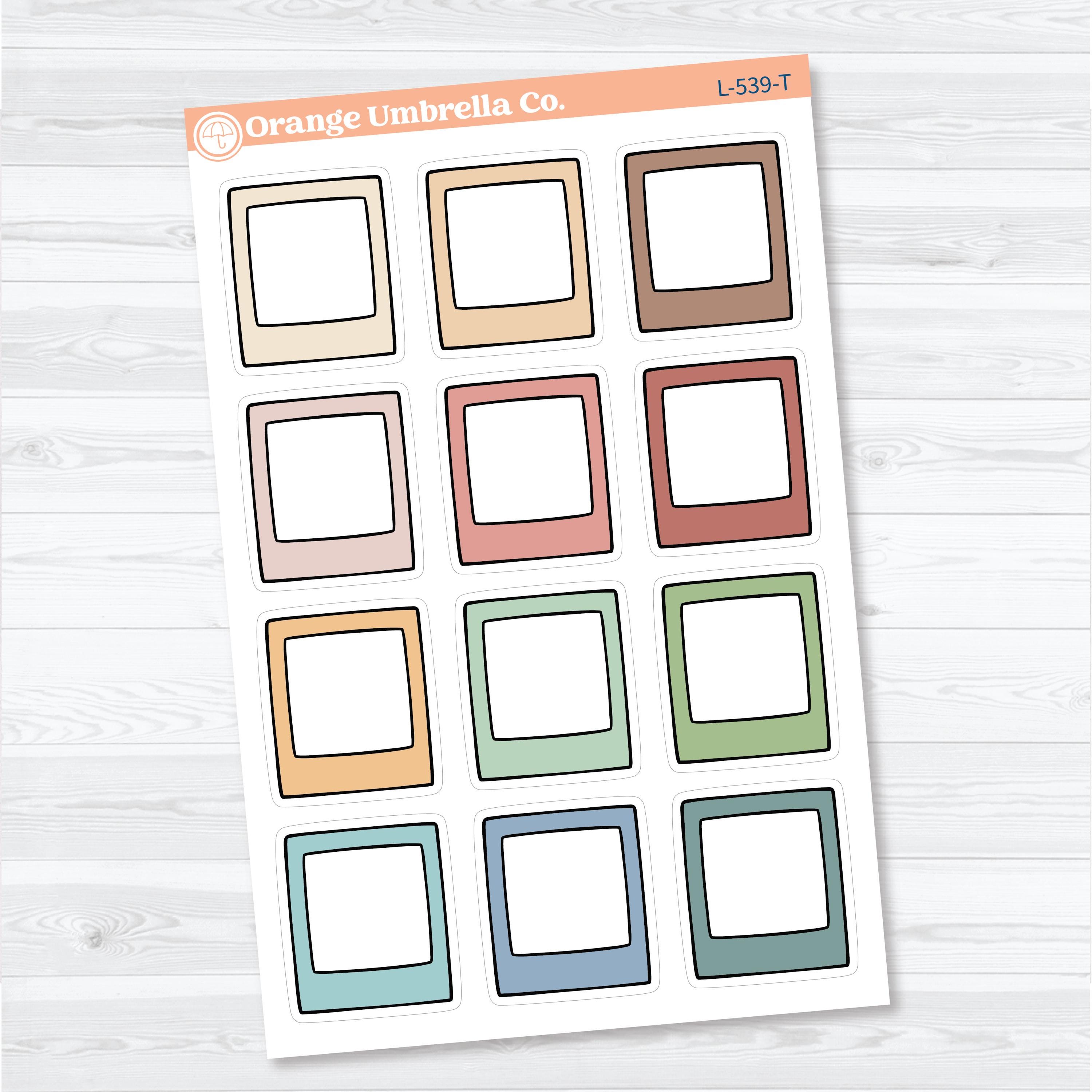 Doodled Polaroid Journaling Labels | Planner Stickers | L-539